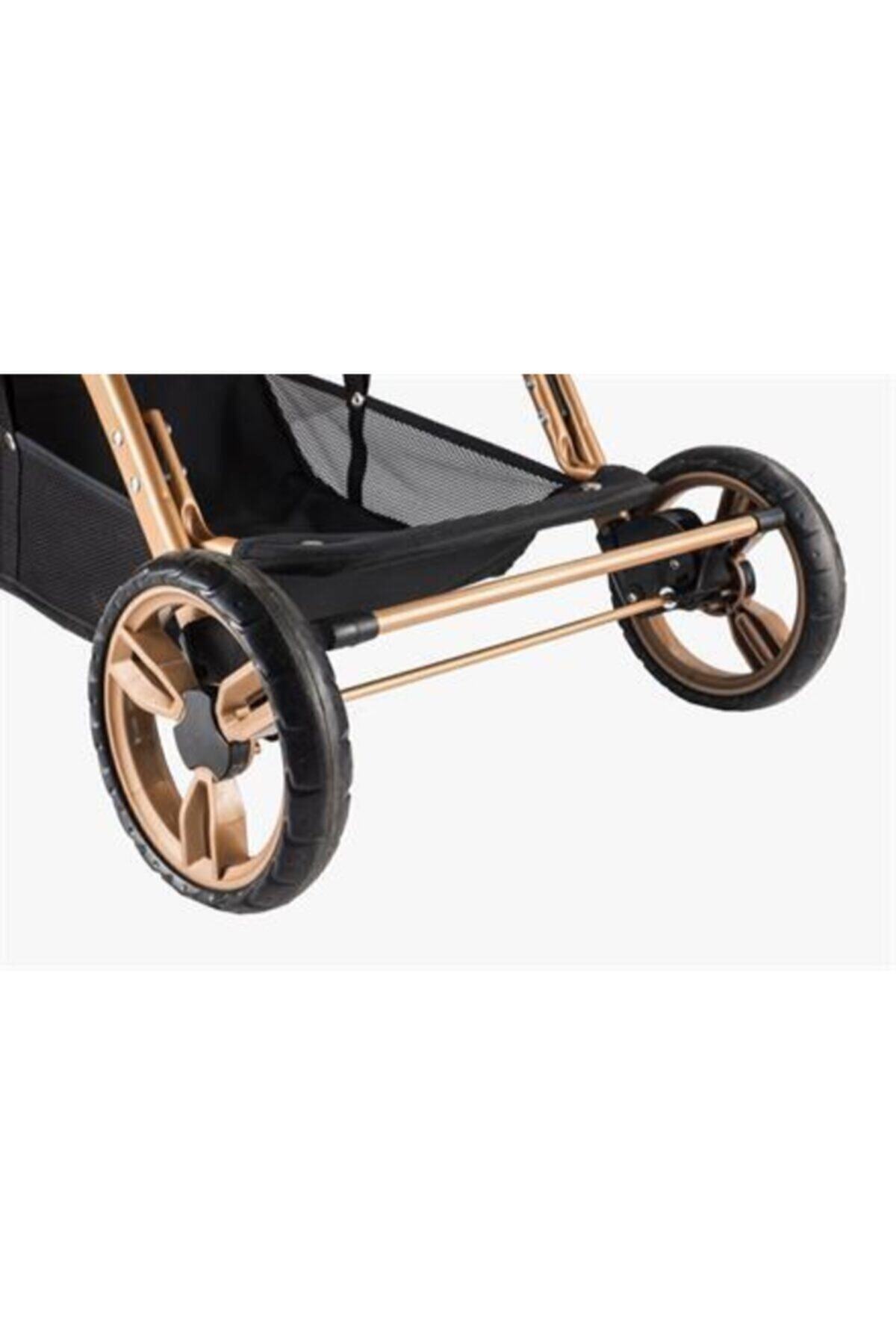 Bc 65 Capron Çiftyönlü Bebek Arabası Gold Siyah Z 7