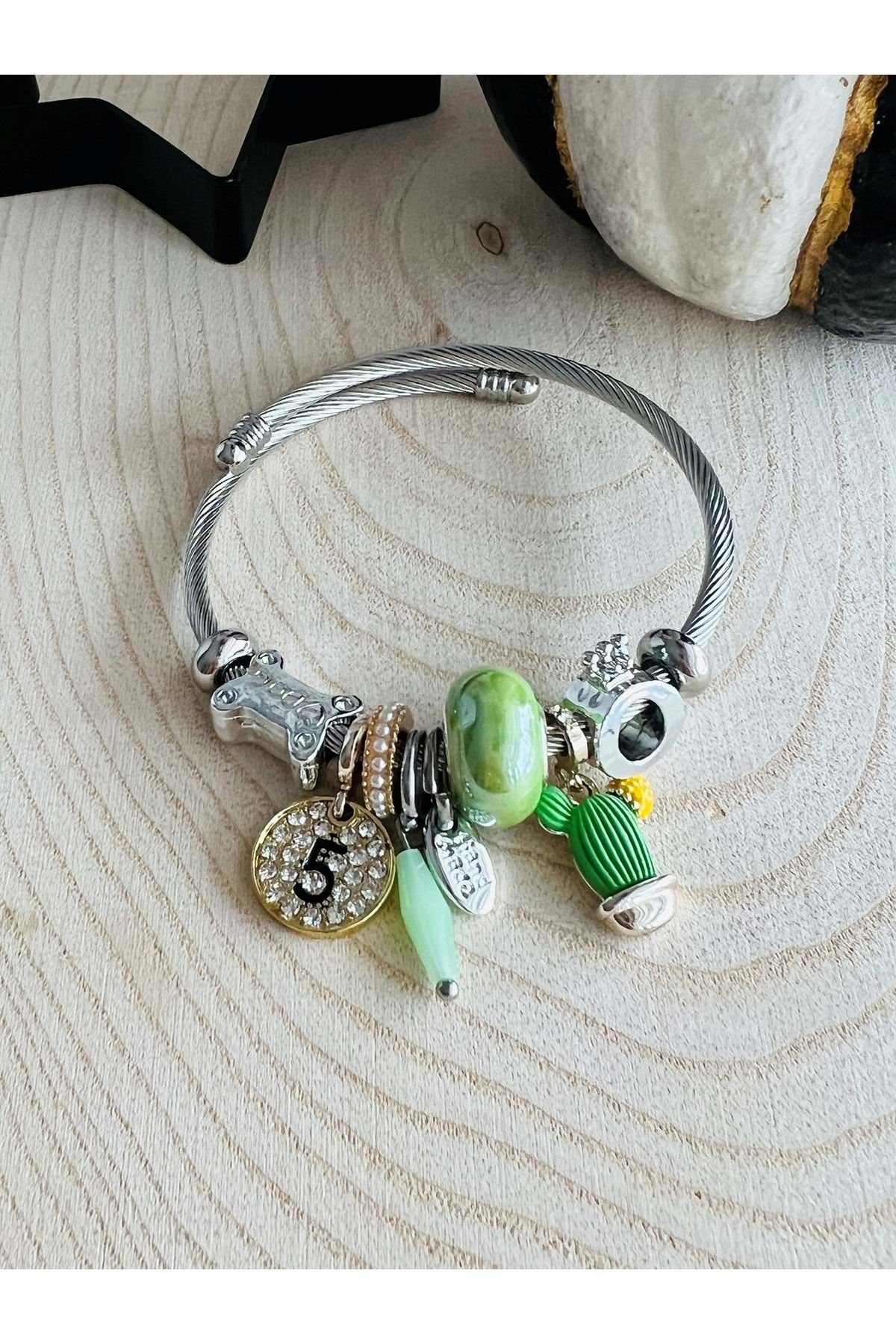 ACAR TAKI GREEN CACTUS BRACELET ACR2159 Trendyol