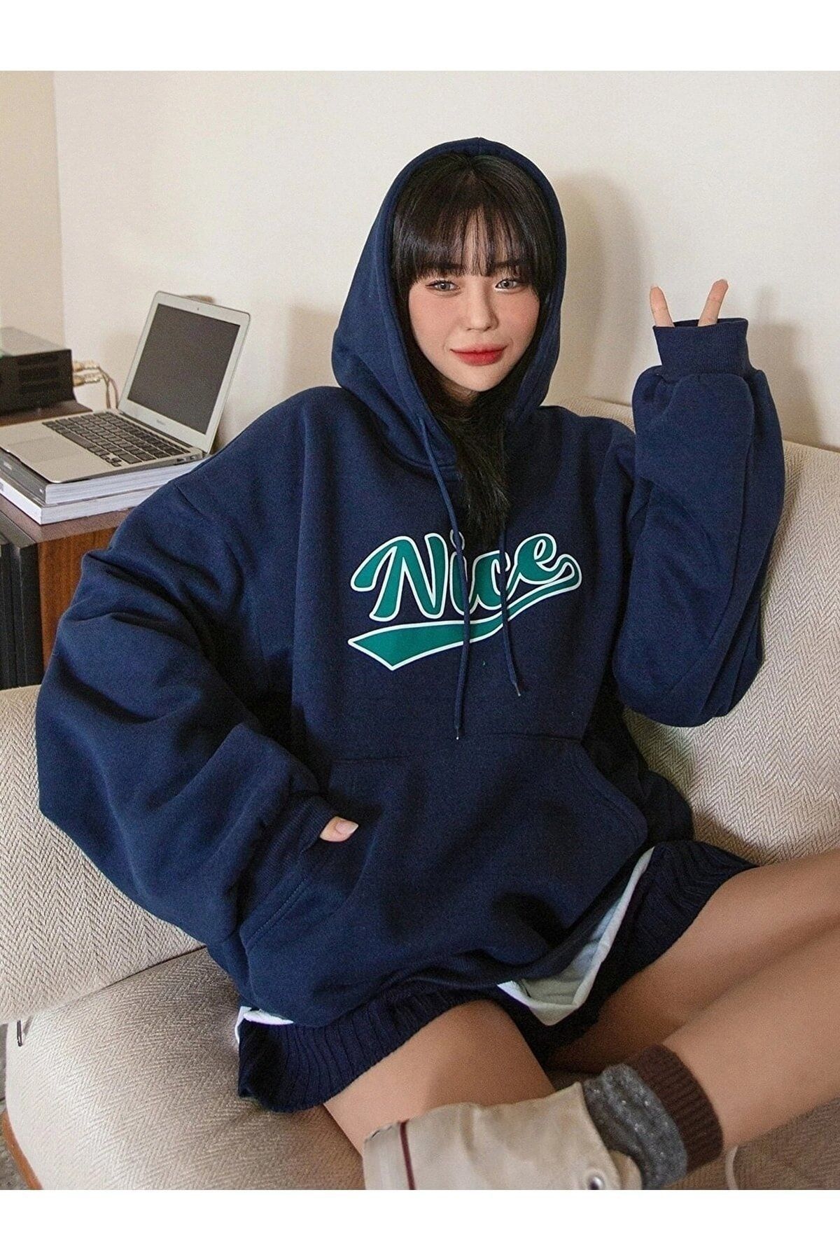 Navy blue hoodie on sale