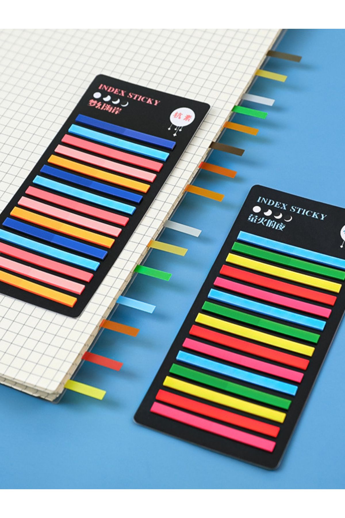 EZOSHOP-Transparent Colored Sticky Notes - Adhesive Paper, Short Stripe, Set of 10 6