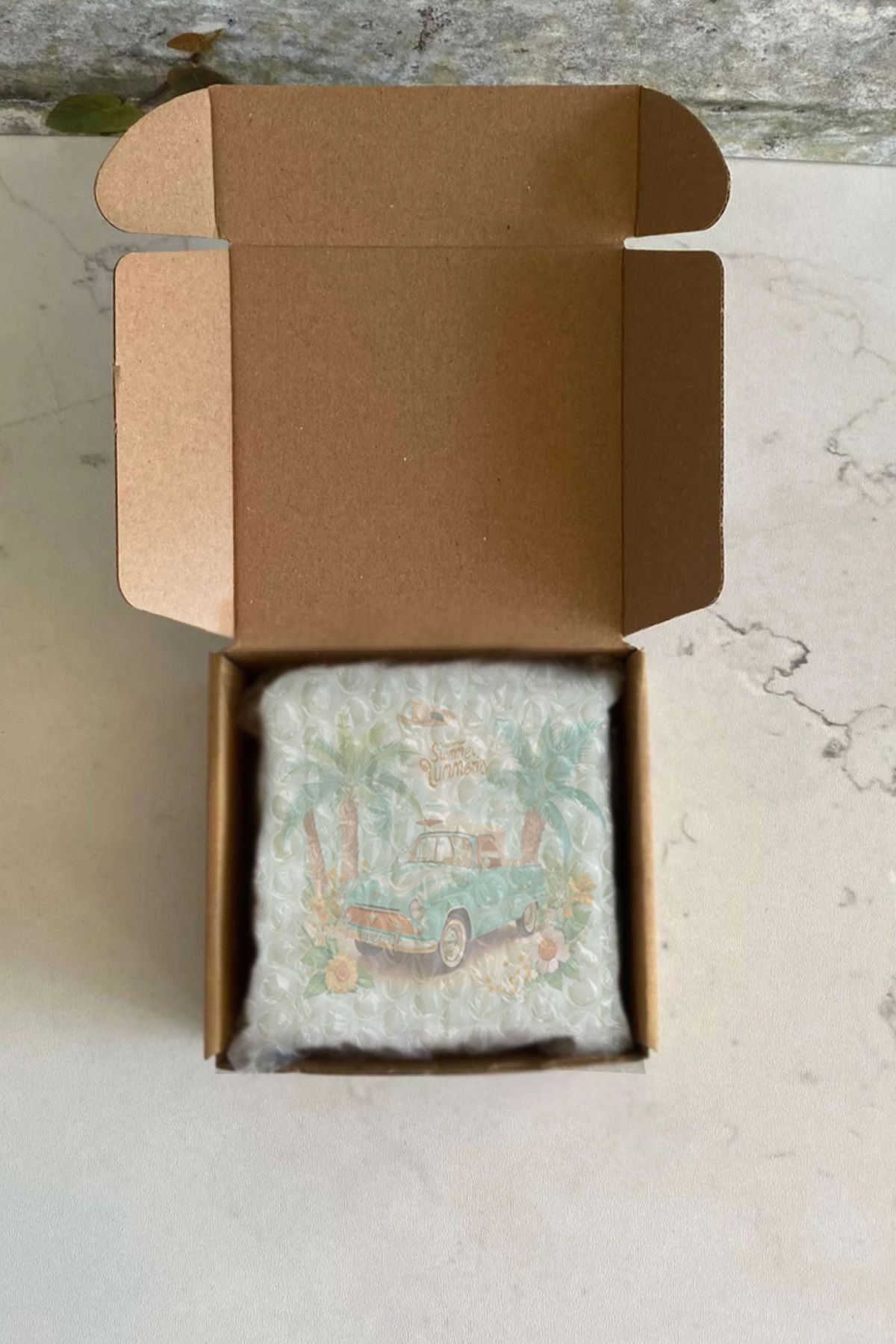Gri Grafik Design Workshop-Retro Cars Theme Uv Printed Stone Coasters Set of 4 Mod-1 4