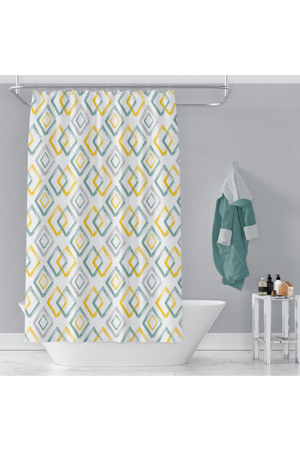 Zethome Perdeau De Baie 1x180x200 Perdeau De Duș Cu O Singură Aripă Cu Inel Cadou 3589 - 180 x 200