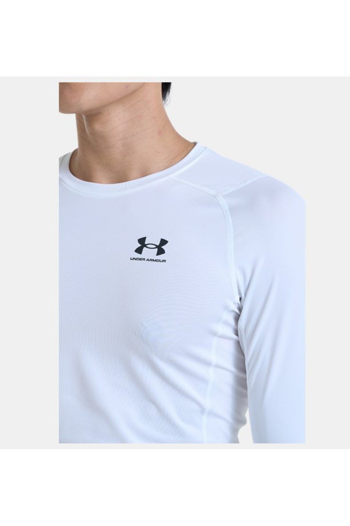 تی شرت ورزشی سفید مردانه آستین بلند Heatgear® Armor 1361524 100 Under Armour