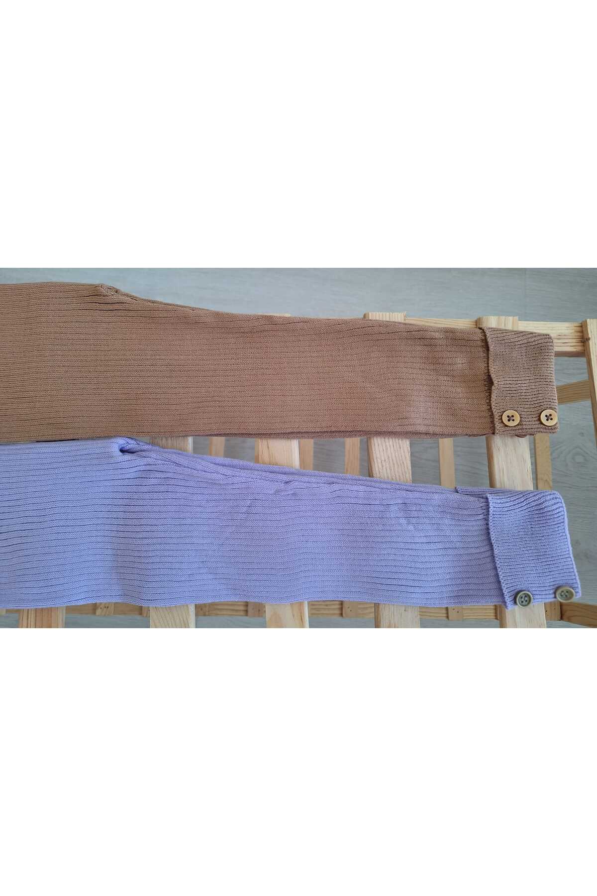 Nimini Kids Unisex Düğme Detaylı Fitilli Esnek Çocuk Tayt 2li Set fotoğrafı 3 (önizleme)