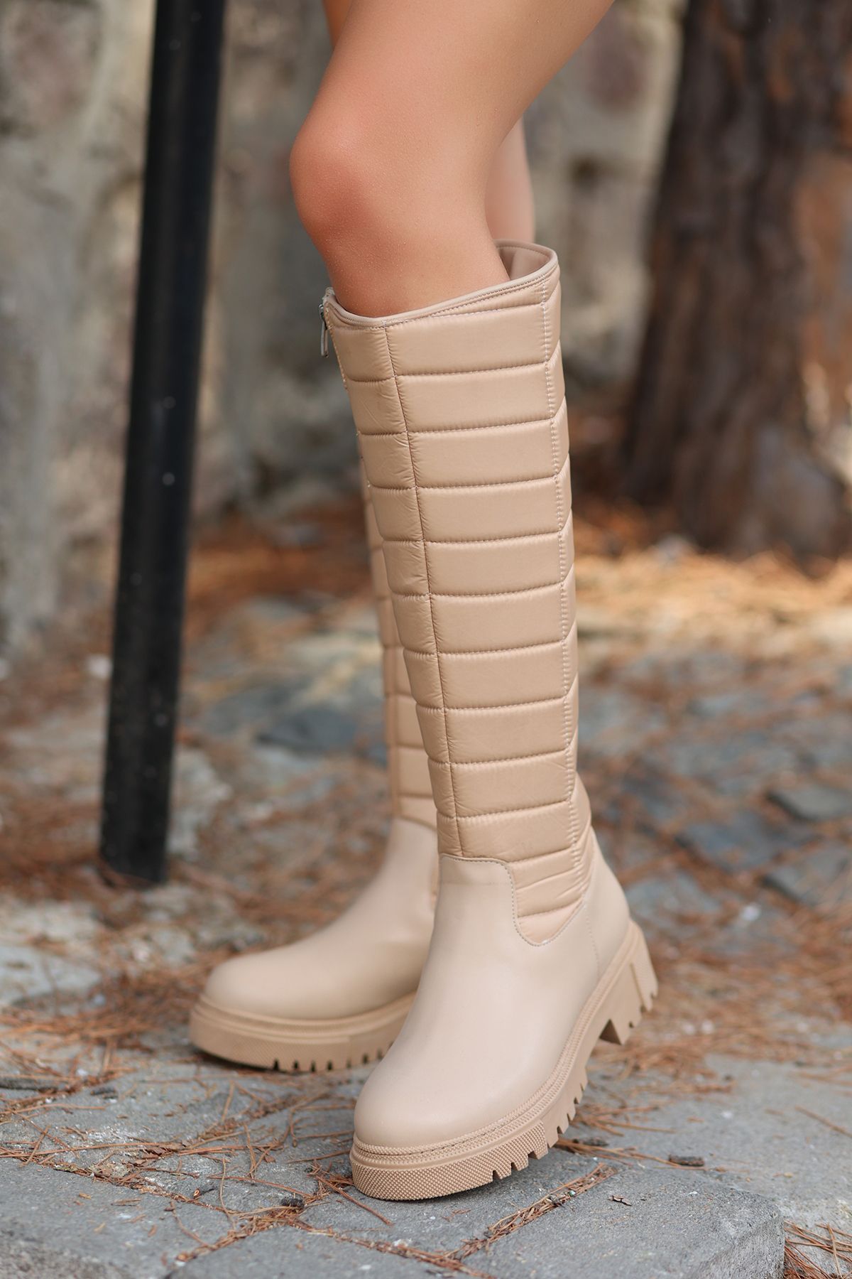 Knee high wedge winter sales boots