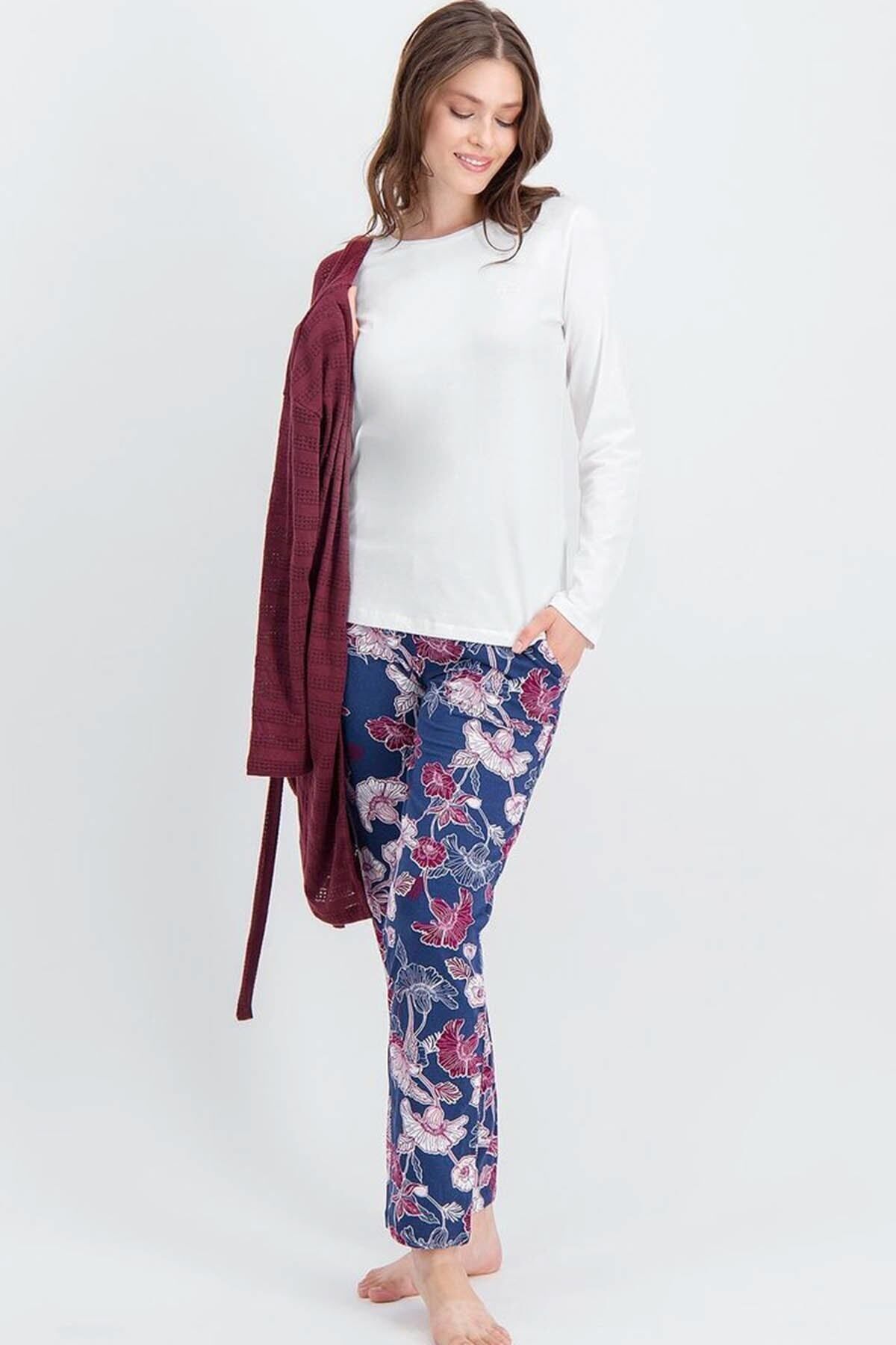 3 piece pajama deals set with cardigan