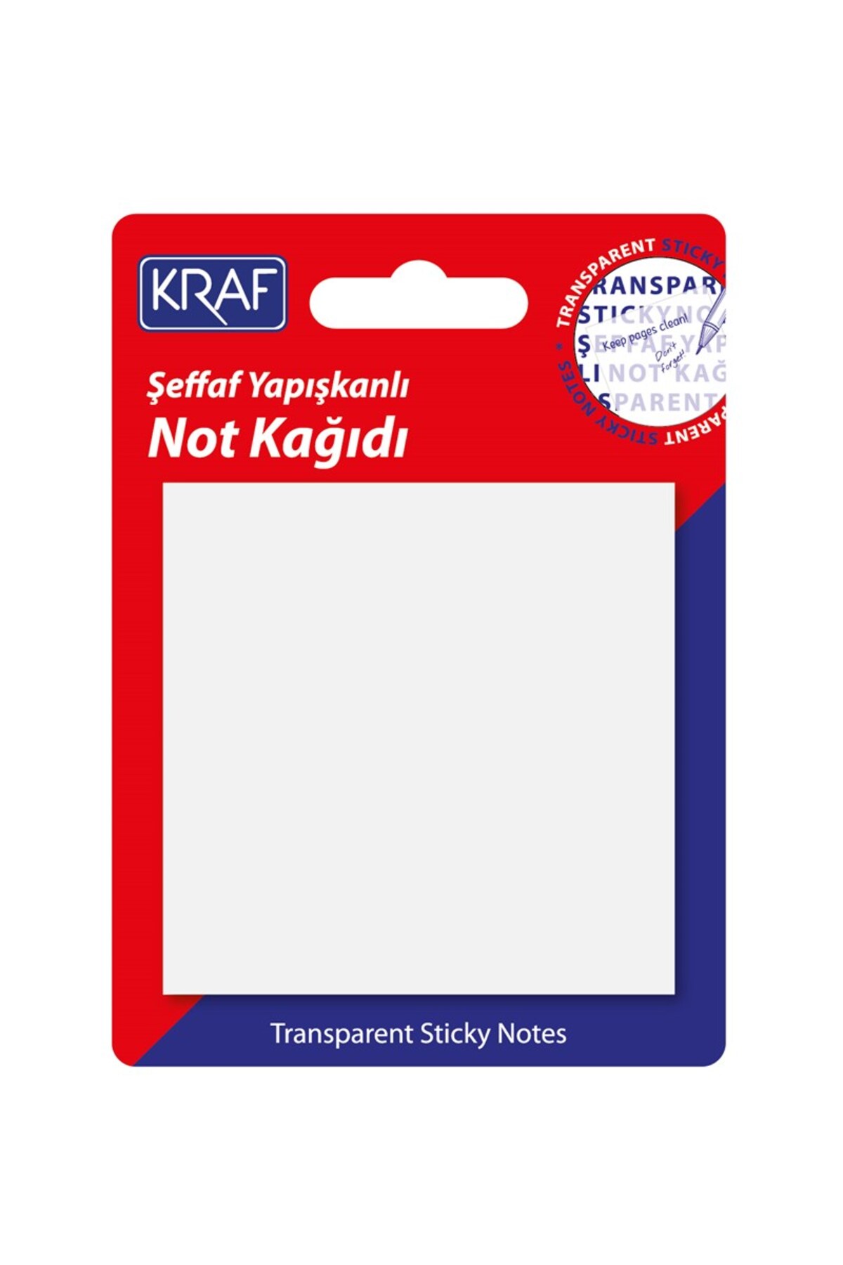 KRAF Yapışkanlı Not Kağıdı 76x76 50 Yp. Şeffaf 7676tr
