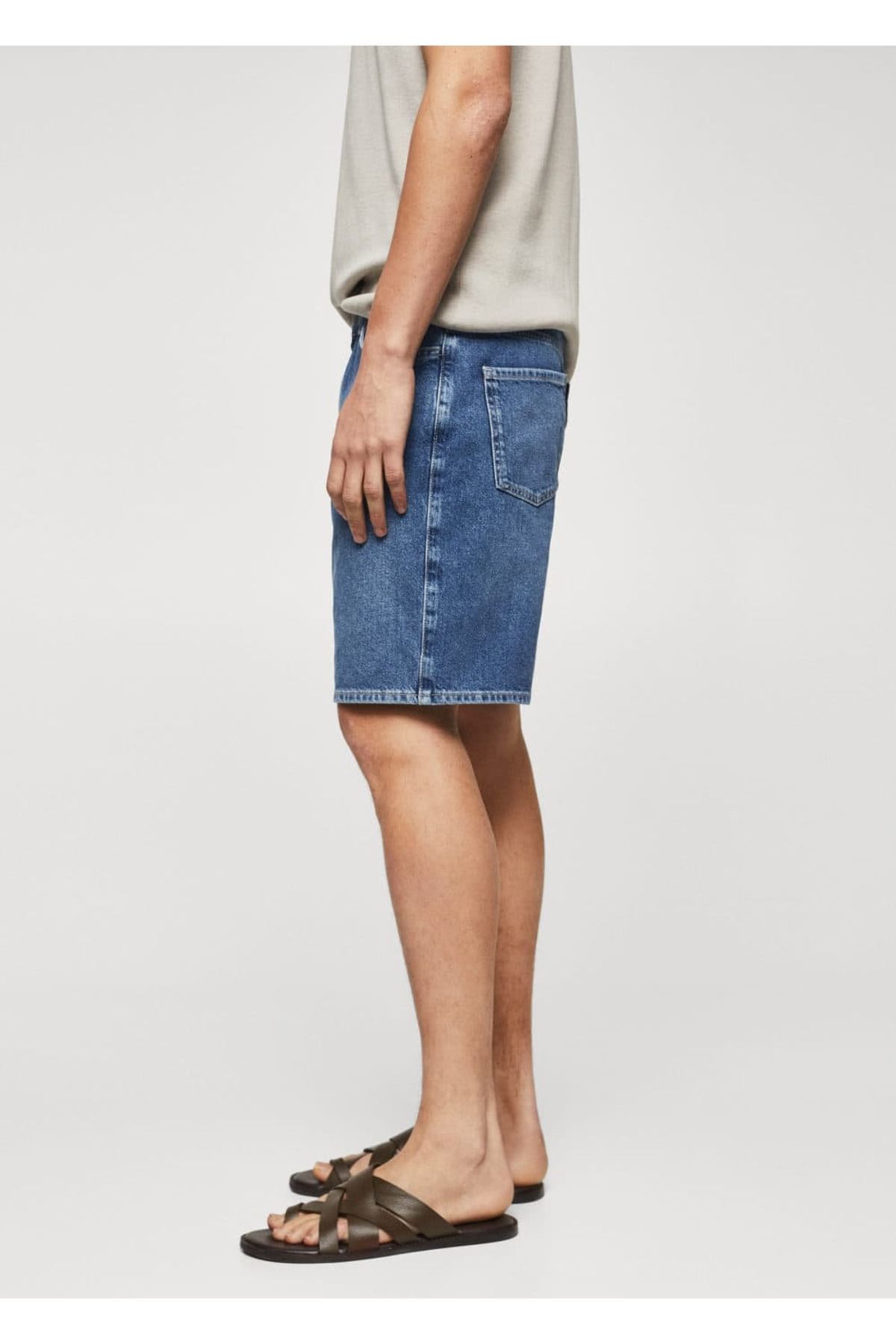 MANGO Man-Regular Fit Denim Bermuda Shorts 8