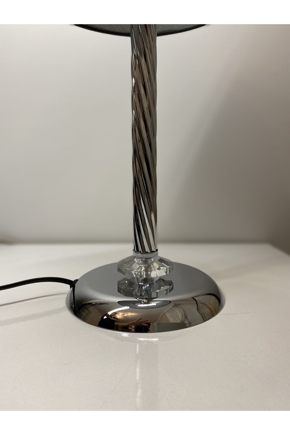 asellus-Mette Twisted Lampshade with crystal detail, stol lamp, Table Lamp chrome Plated (silver color) 4