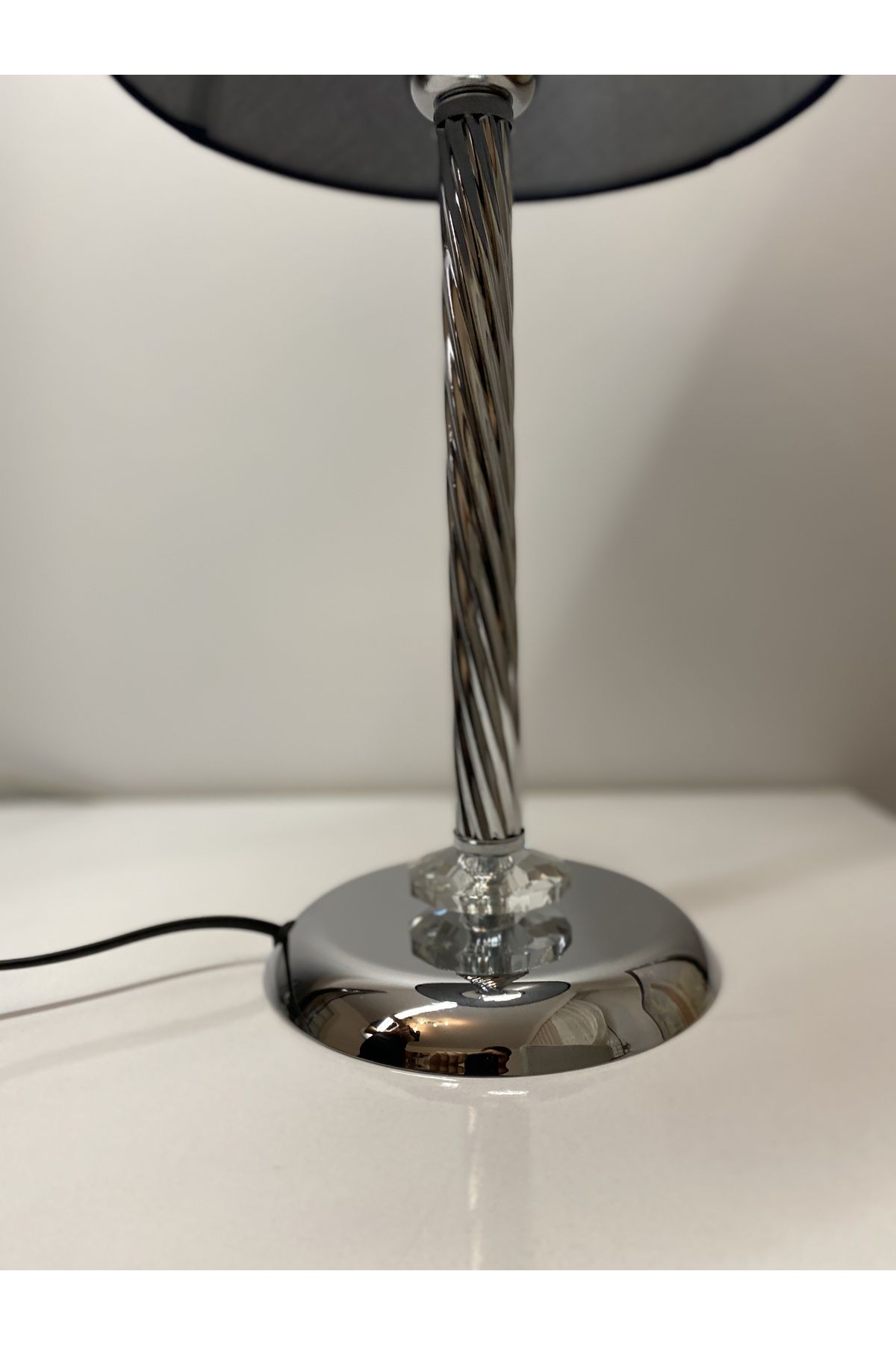 asellus-Mette Twisted Lampshade with crystal detail, stol lamp, Table Lamp chrome Plated (silver color) 5