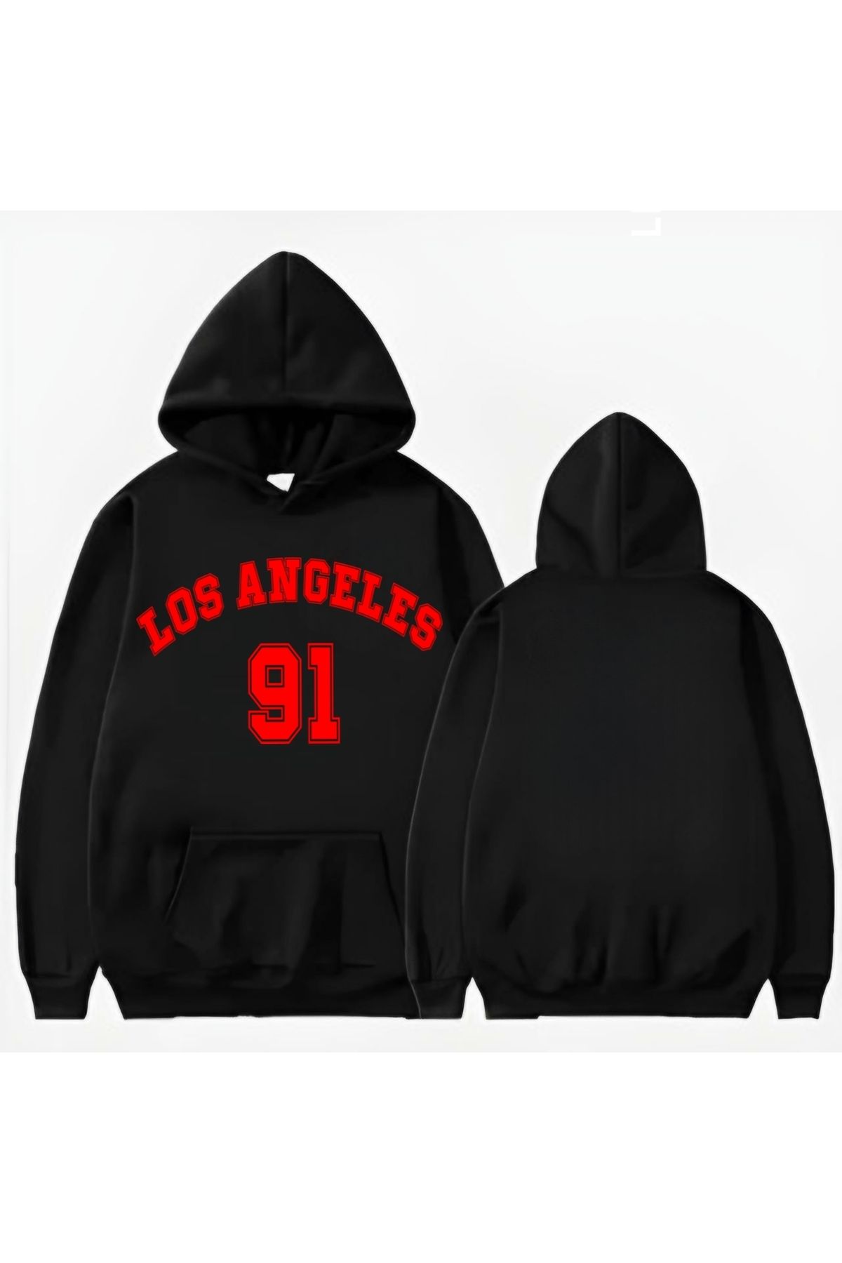 Garalio-Hanorac cu glugă cu imprimeu LOS ANGELES CALIFORNIA 1
