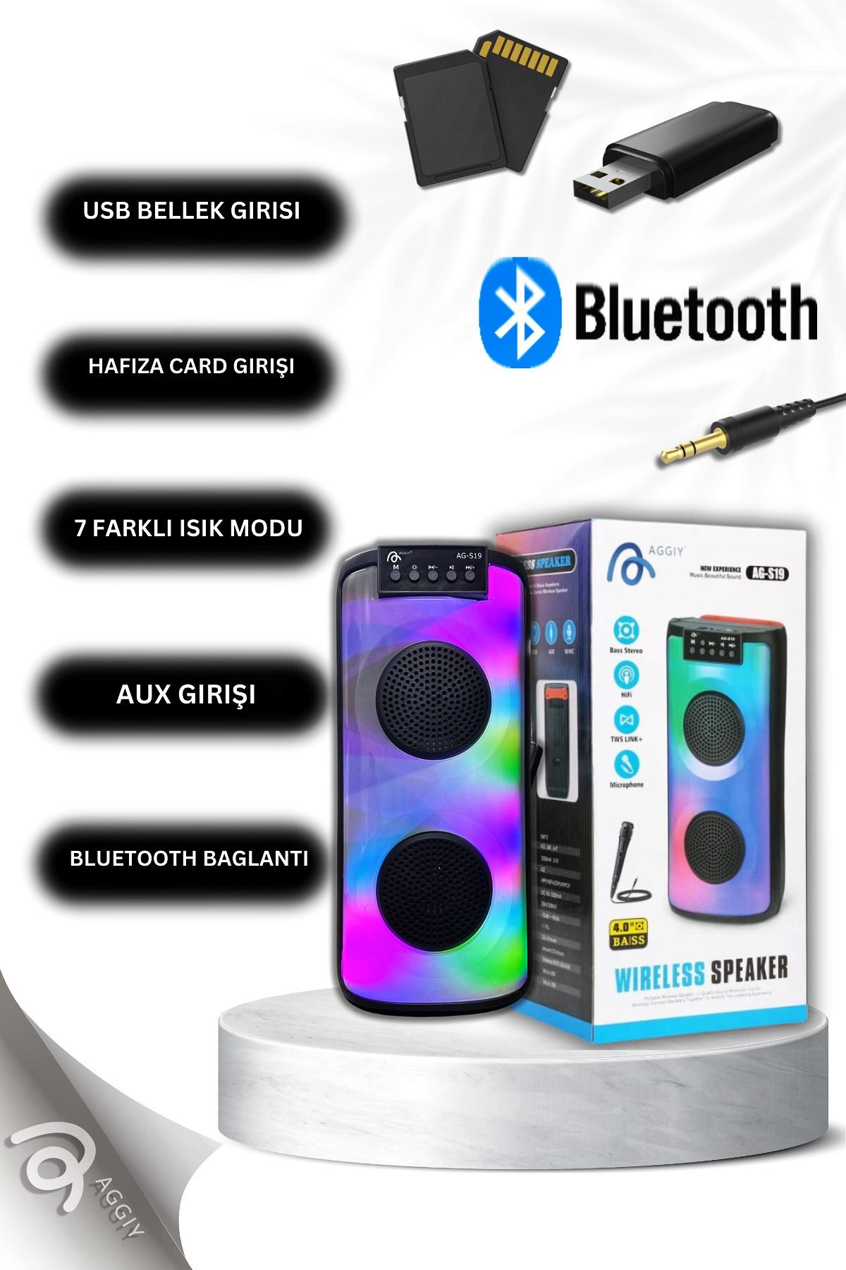 Aggıy Party Box Rgb Karaoke Setli Bluetooth Hoparlör - 1