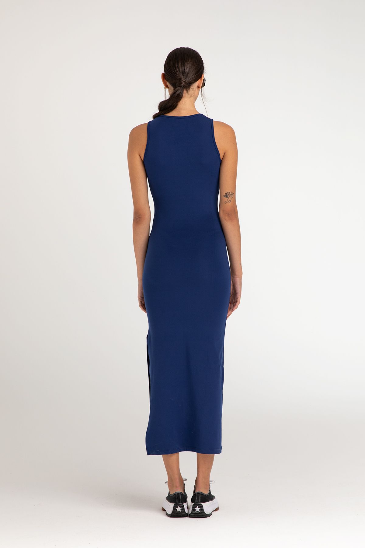 Dark blue cheap sleeveless dress