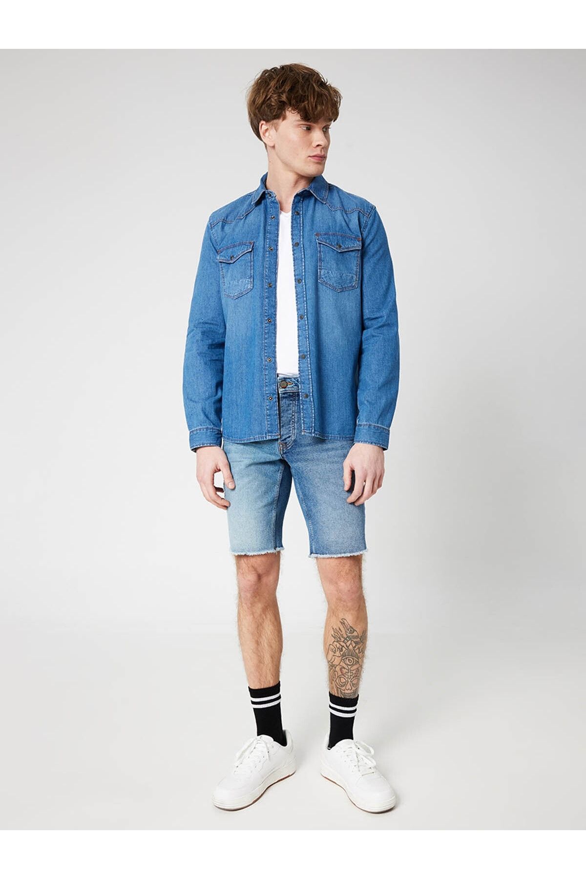 Loft Men s Shirt Blue Denim LF2032756 Trendyol