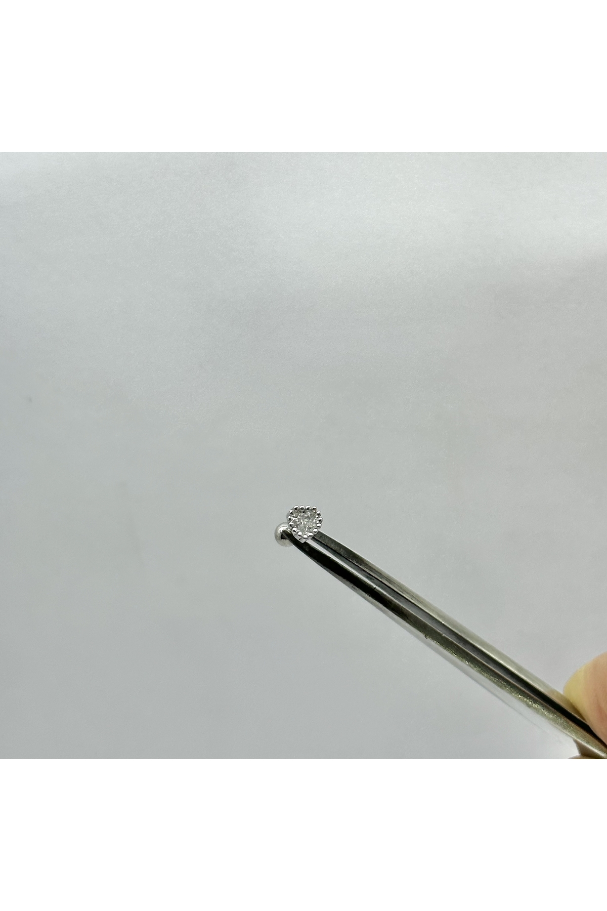 Kadın Gümüş Tek Taş Kalp Tragus Piercing Gümüş Kıkırdak Küpe