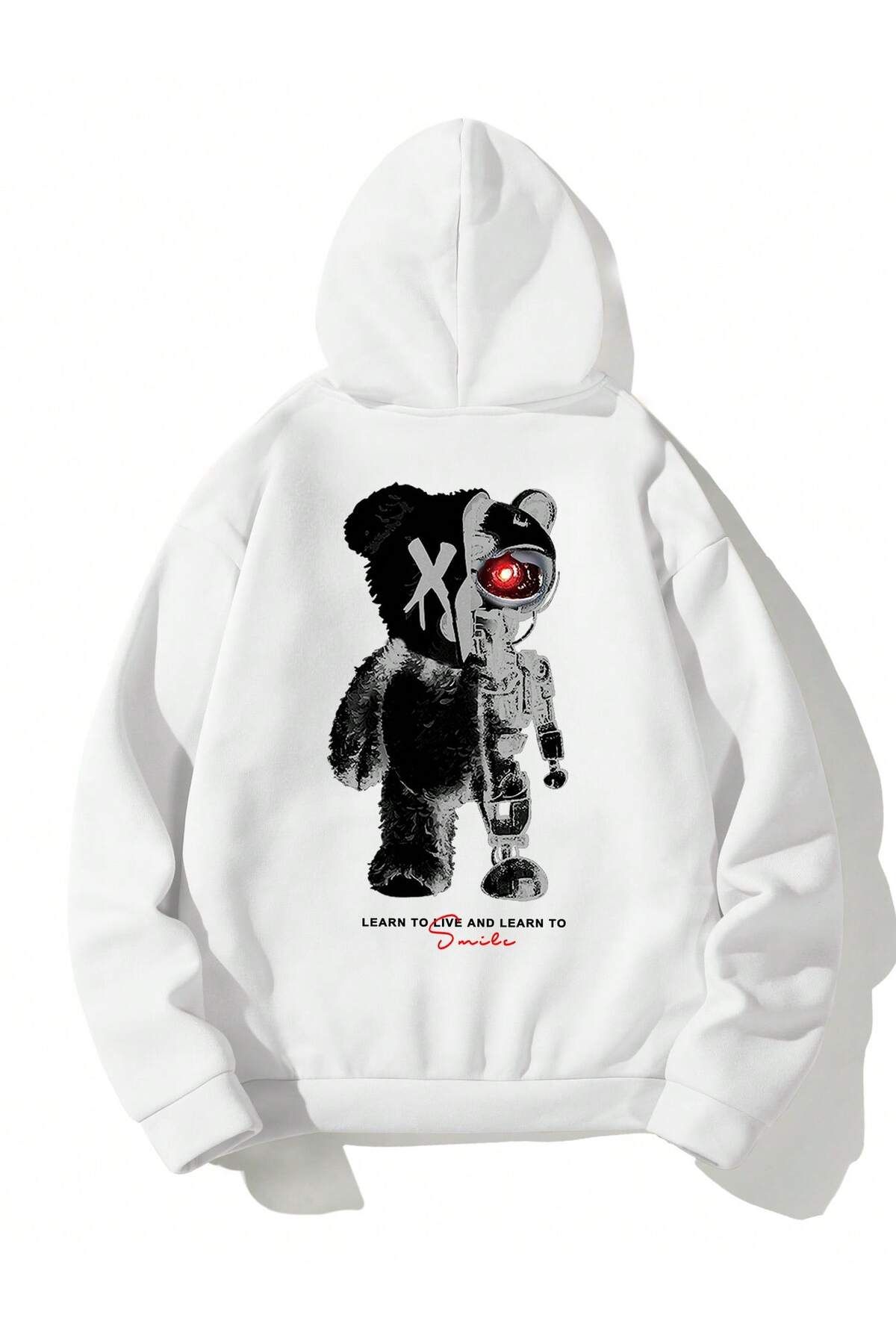 Adrift-Manfinity Hypemode Coki Series - Bear Slogan Graphic Kangaroo Pocket Hoodie 3