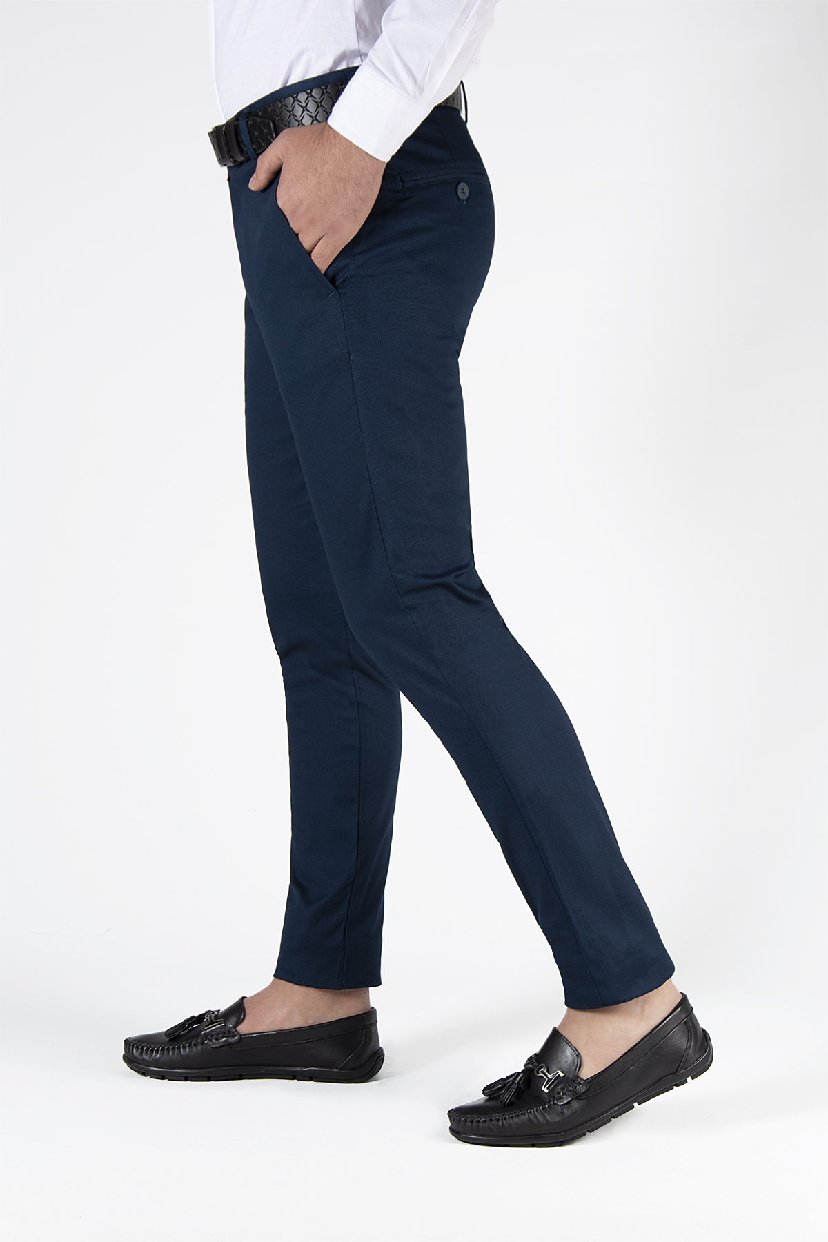 Terapi Men Erkek Slim Fit Petekli Keten Pantolon VAVN9Y-2200196-1 Koyu Mavi görsel 2