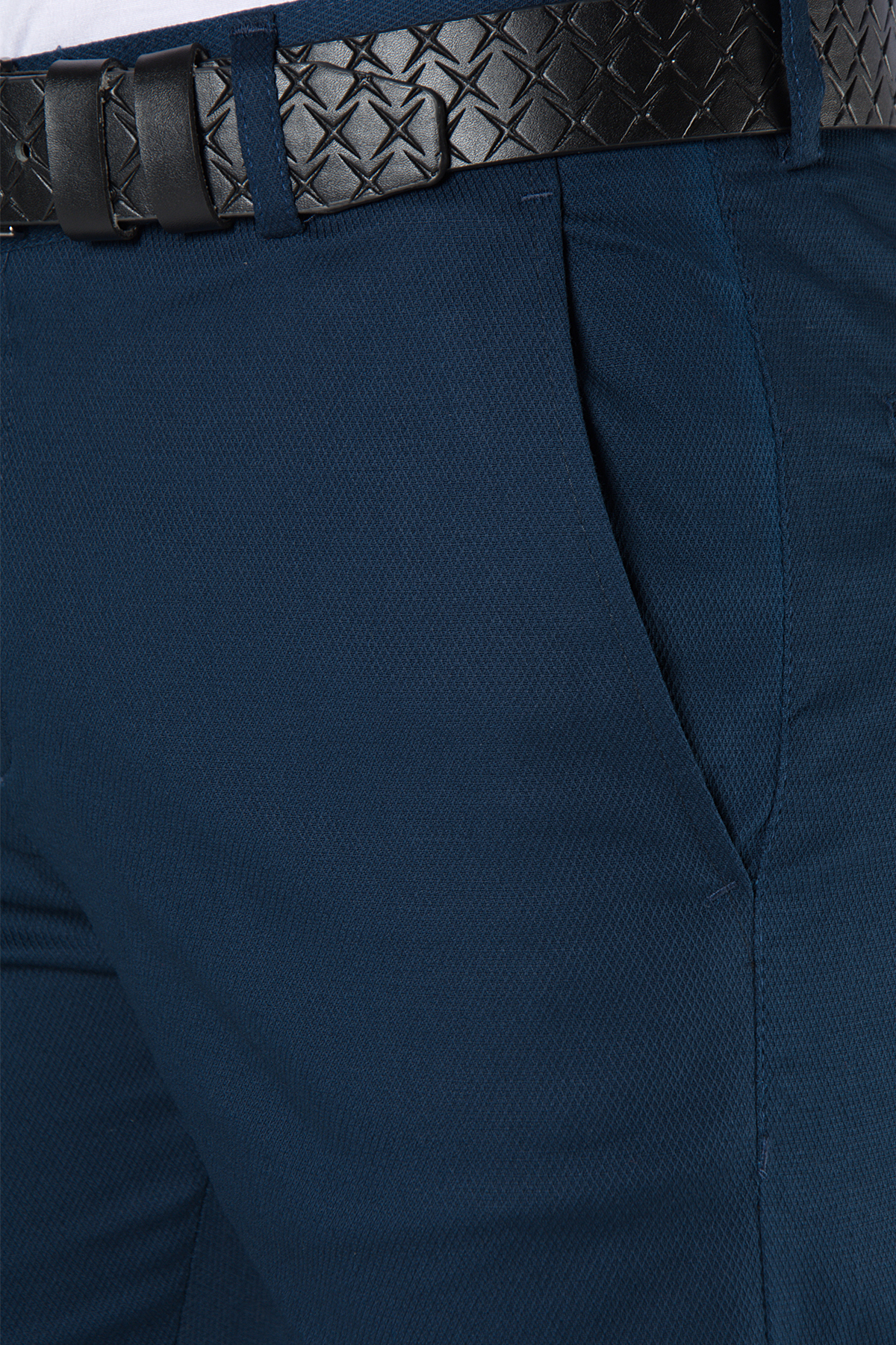 Terapi Men Erkek Slim Fit Petekli Keten Pantolon VAVN9Y-2200196-1 Koyu Mavi görsel 4
