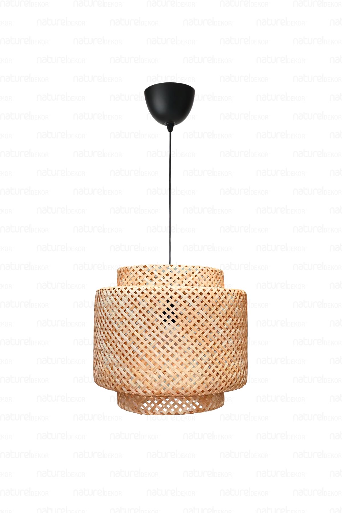 Naturel Home Sinnerlig Bambu Avize 40cm- Iskandinav, Modern, Bohem, Rattan Avize, Aydınlatma
