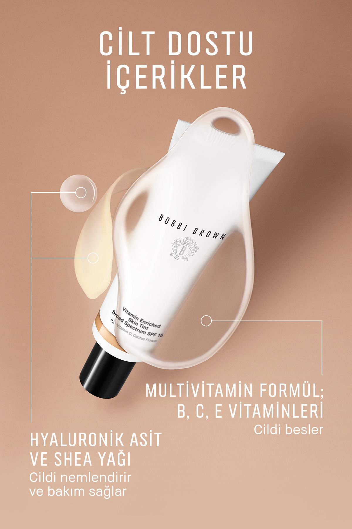 Bobbi Brown رطوبت‌بخش حاوی ویتامین با پوشش درخشان SPF 15 رنگ طلایی 4