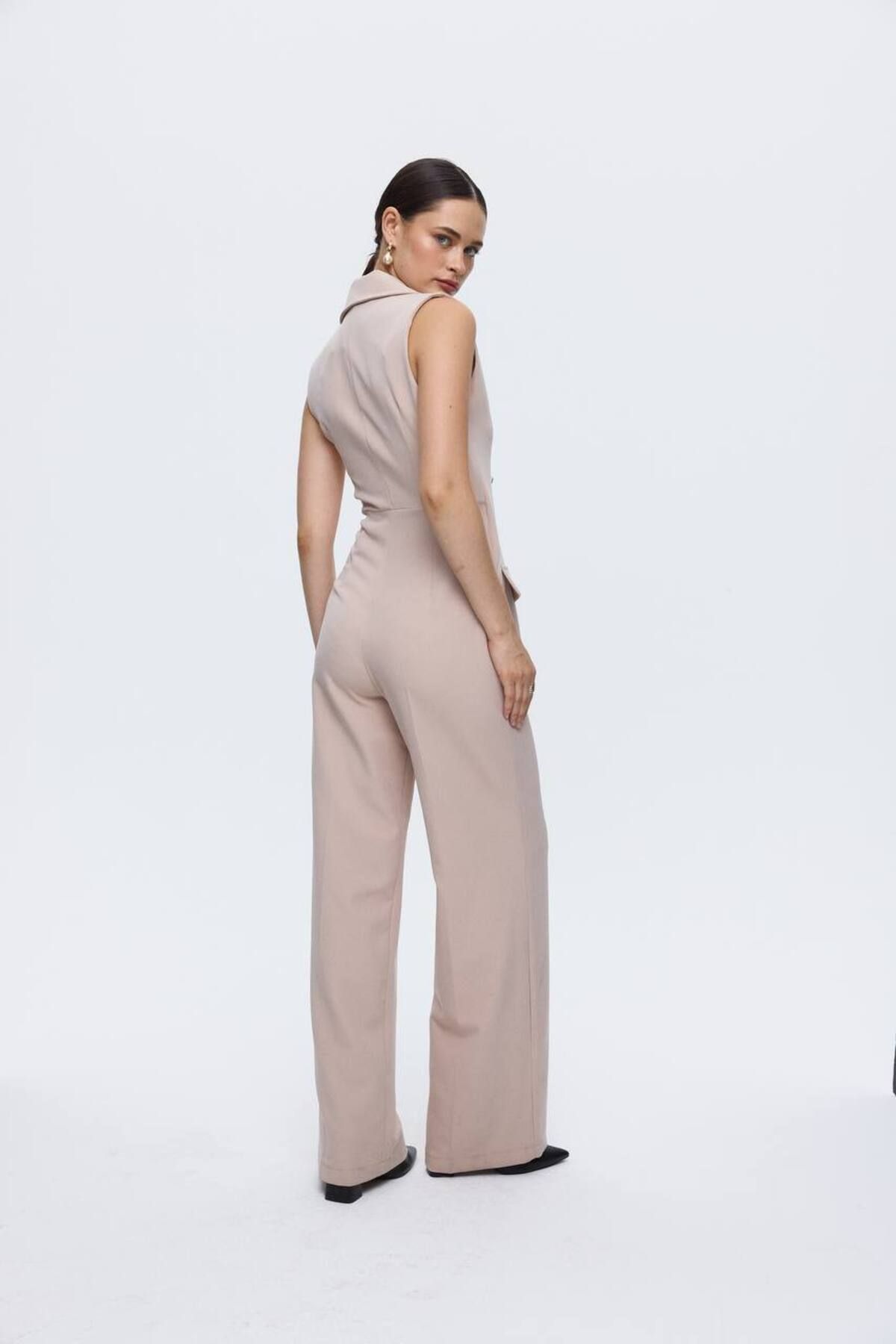 Button sales detail jumpsuit