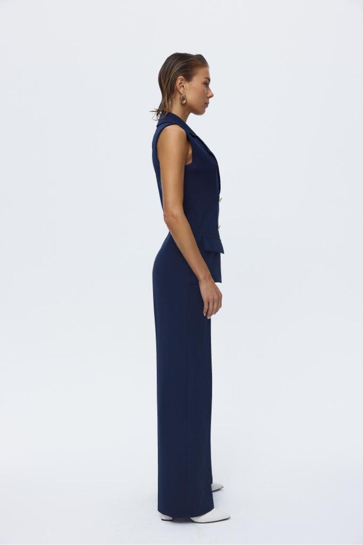 Navy and gold jumpsuit deals