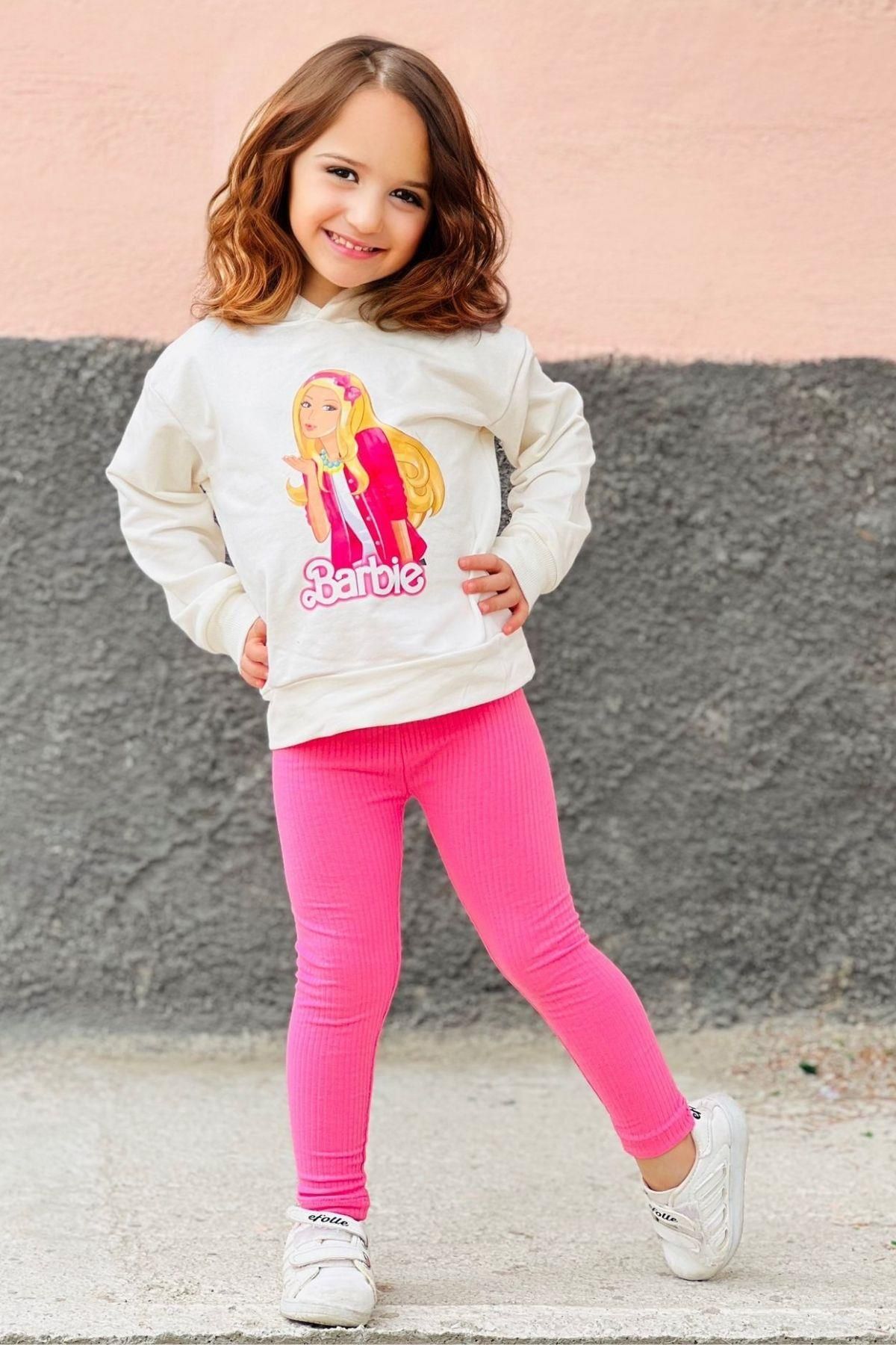 Riccotarz Girl s Hooded Printed Pink Tights Set Trendyol