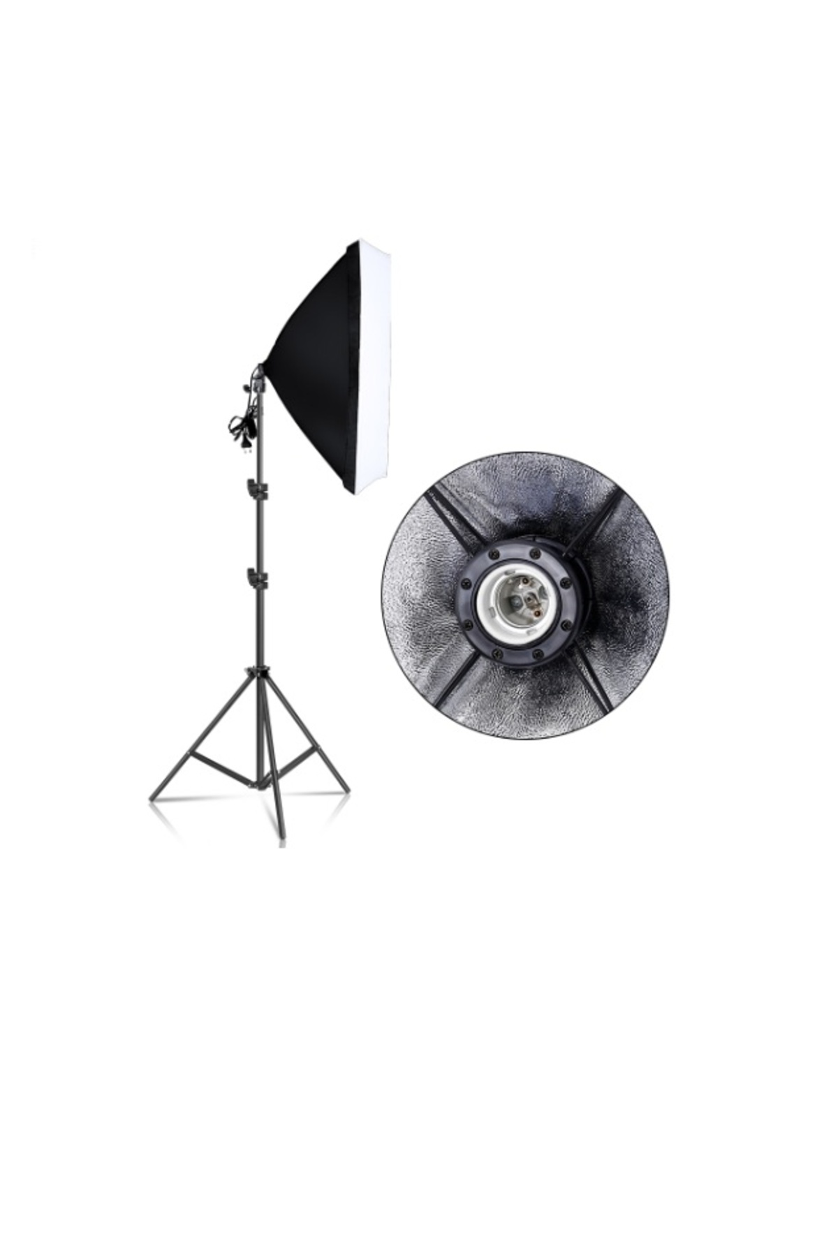 4 Duylu Softbox ,2m Işık Ayağı , 4x20 Wat Led Lamba (7200 Lümen), sabit ışık,sürekli ışık