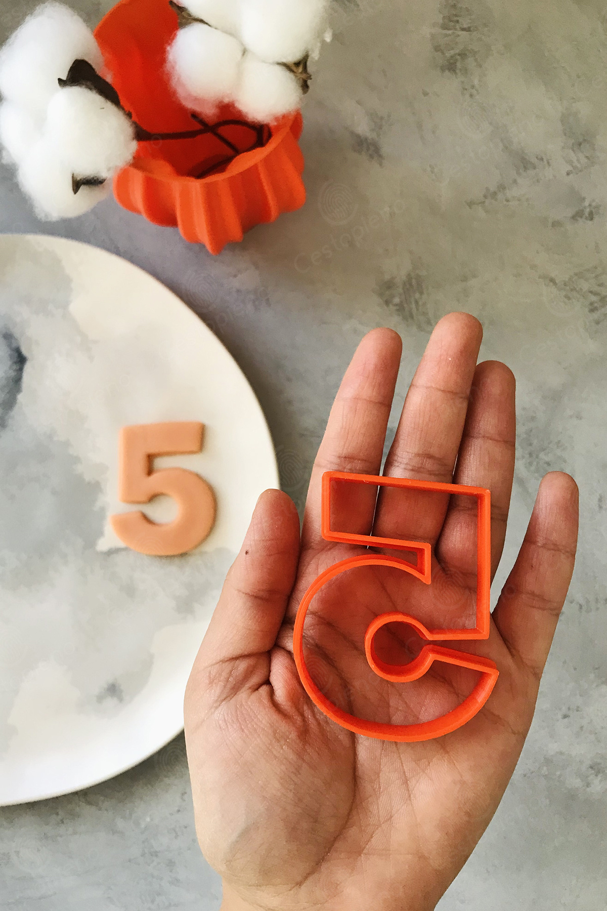 Orange Number 5 Dough Shaper