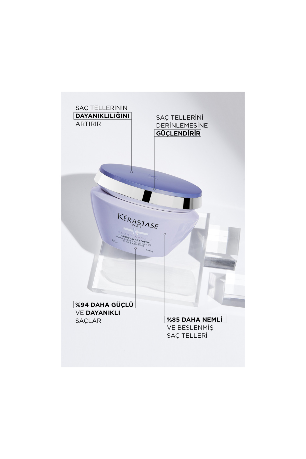 Blond Absolu Masque Ultra Violet Sarı Yansımaları Nötralize Eden Saç Maskesi 200 ml — dipam030201 — تصویر 3 از 6