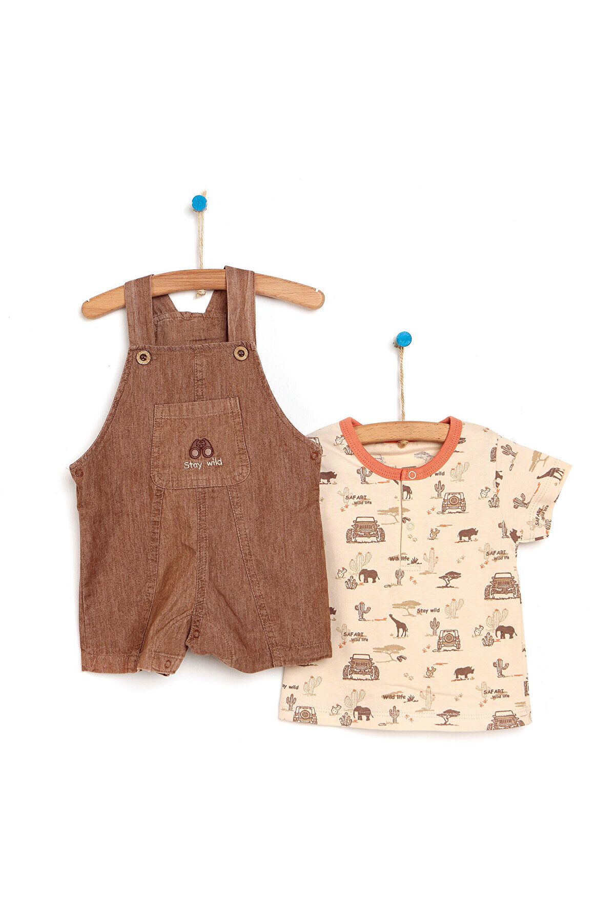 HelloBaby Safari Salopet-Tshirt Baby Boy ebebek Hello Baby