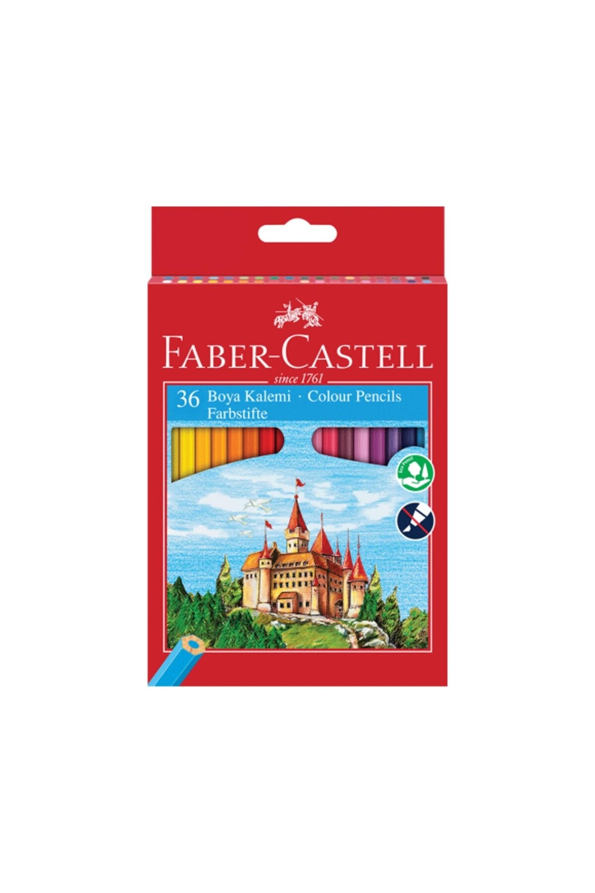 Faber Castell Faber-Castell Karton Kutu Tam Boy Kuru Boya 36 Renk - YENİ
