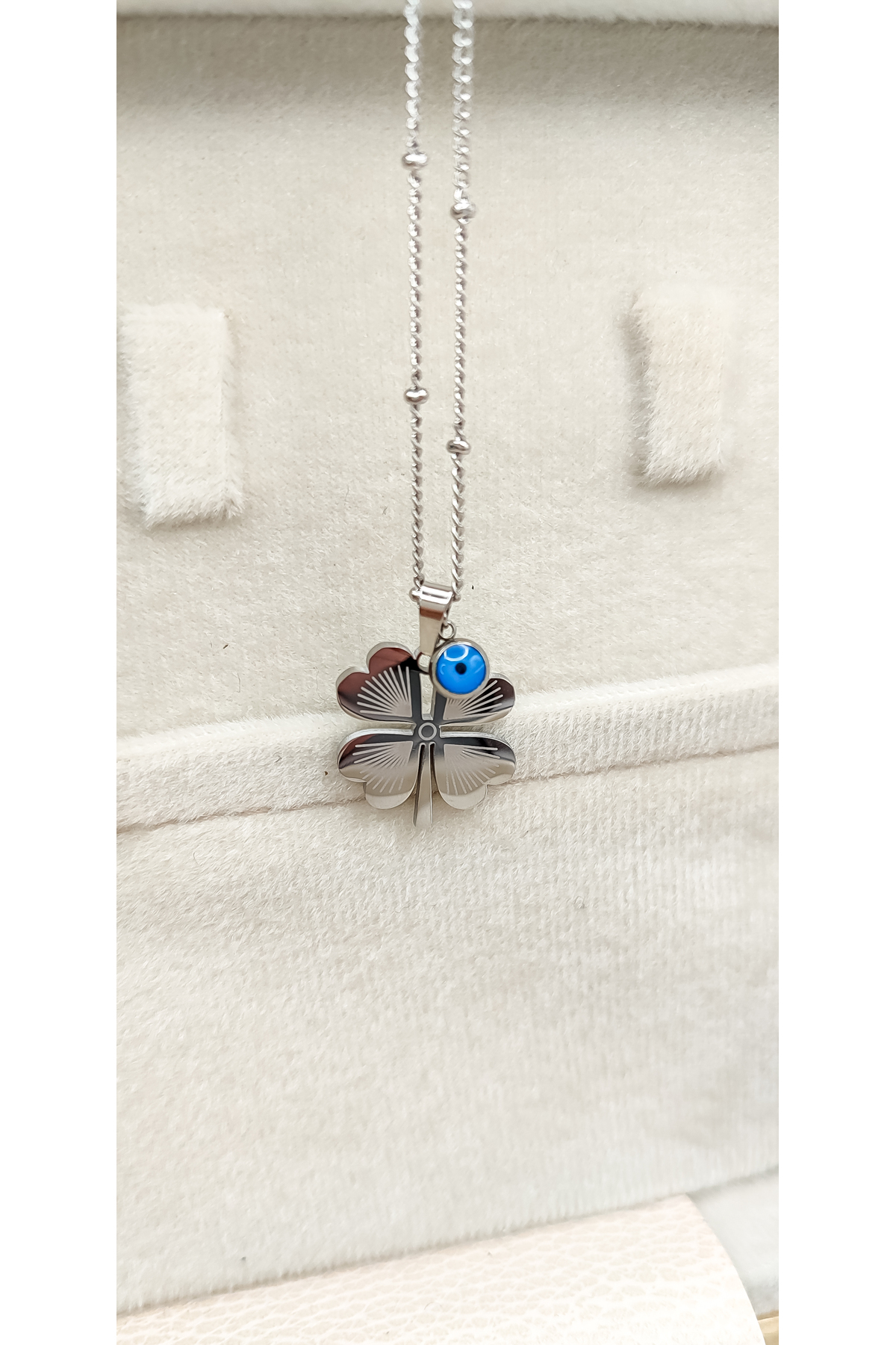 4 Yapraklı Yonca Uzun Arpa 316l Çelik Zincir