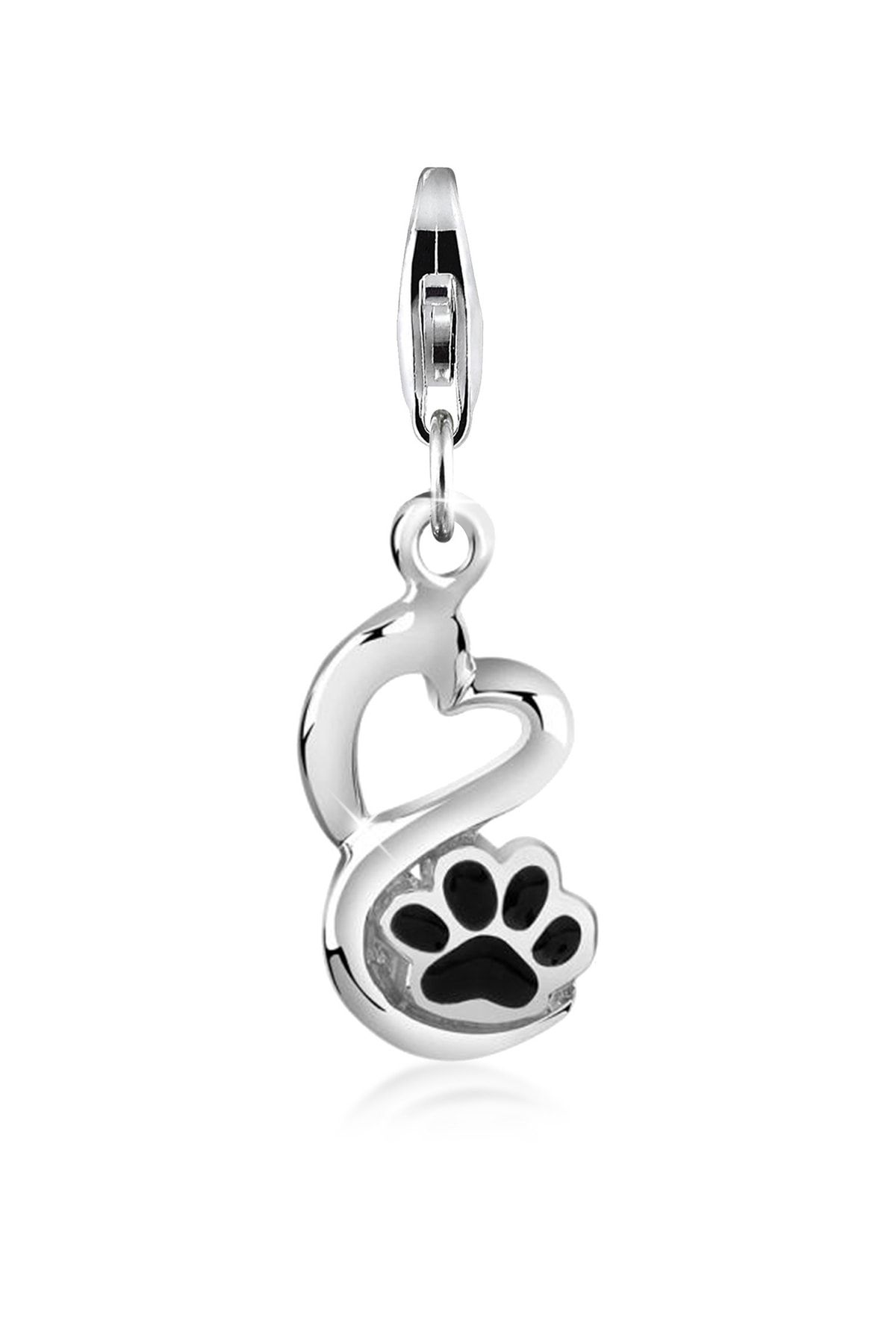 Nenalina-Charm Anhänger Herz Pfote Hund Tierliebe 925 Gümüş 1
