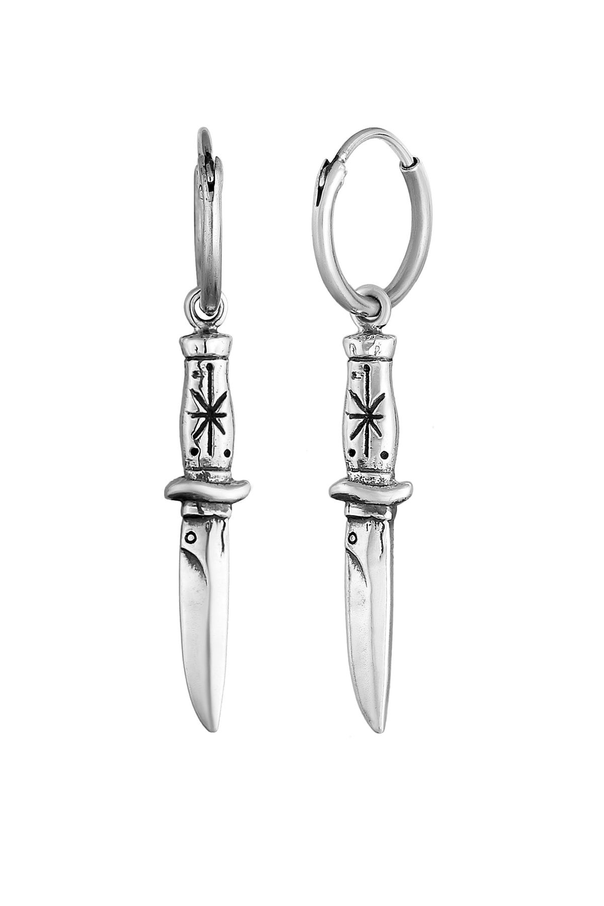 HAZE & GLORY-Ohrringe Creolen - Das Messer 925 Silber 2