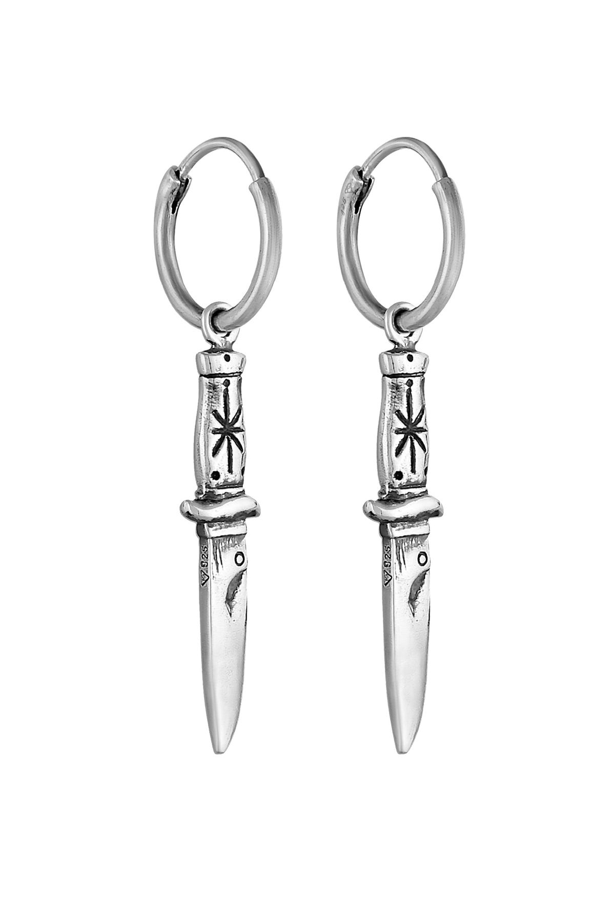 HAZE & GLORY-Ohrringe Creolen - Das Messer 925 Silber 4