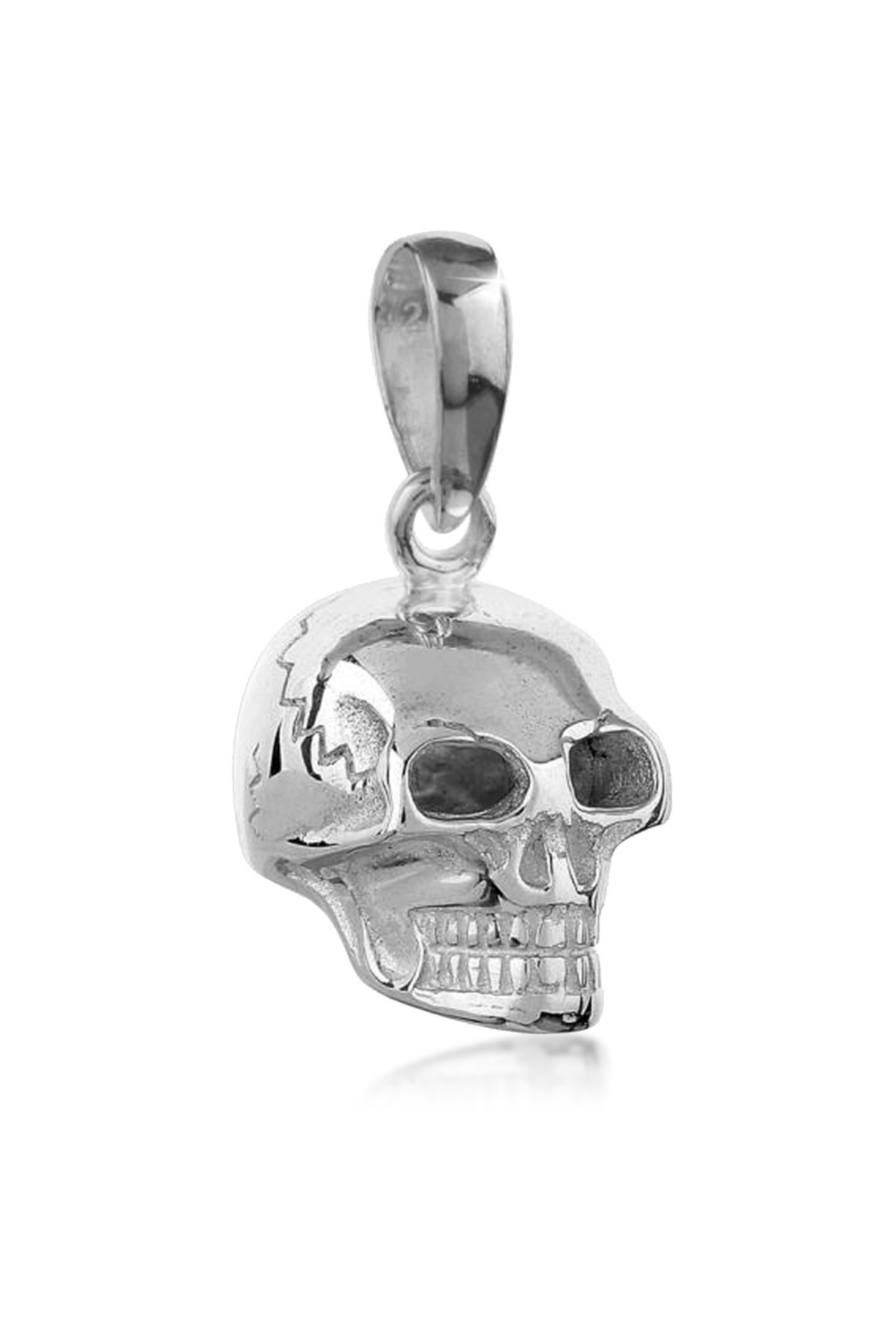925 Sterling Silber Mittelfinger Totenkopf Hand Anhänger