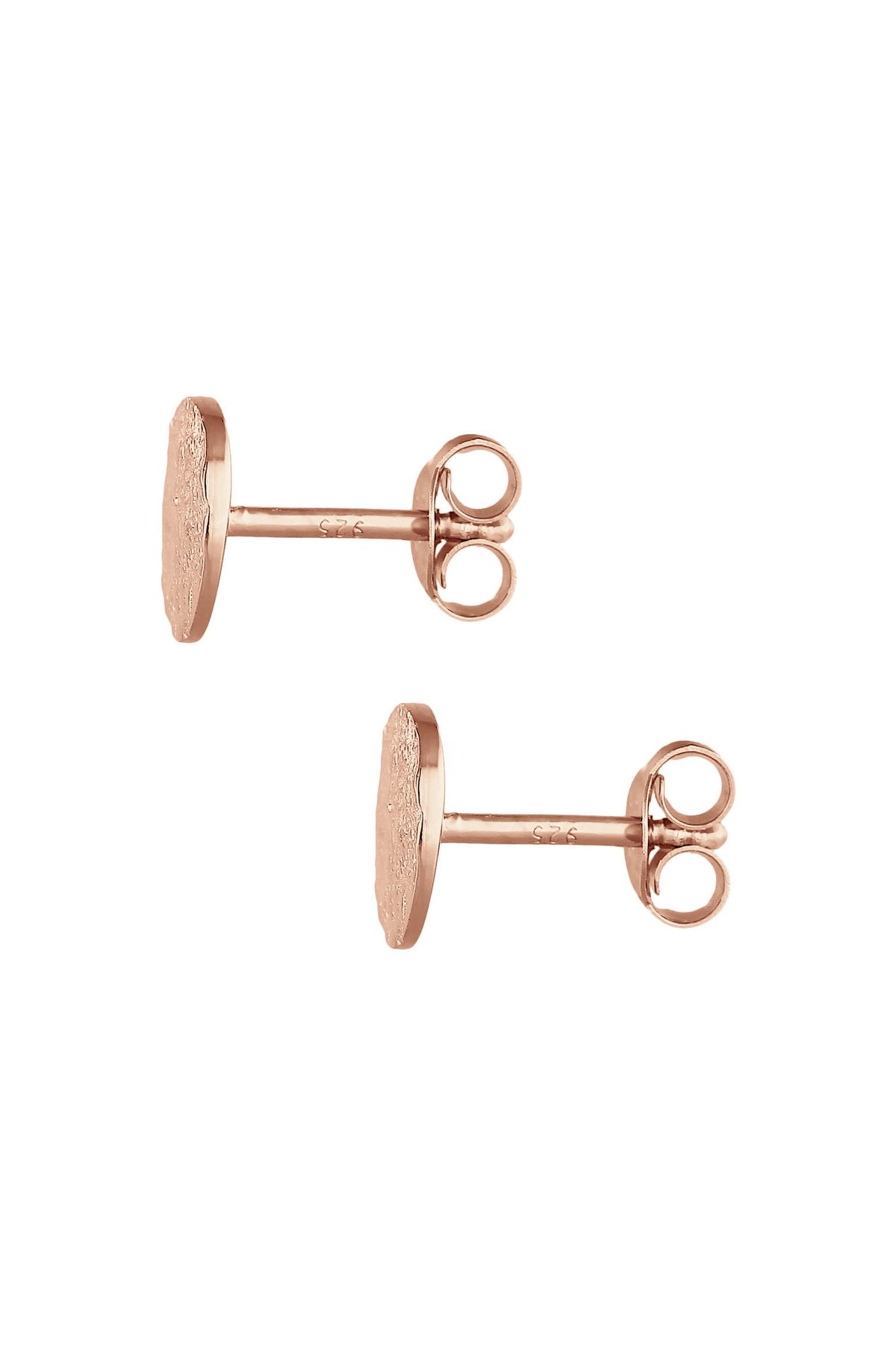 ELLI-Ohrringe Stecker Plättchen Disk Rund Antik Silber 925 3