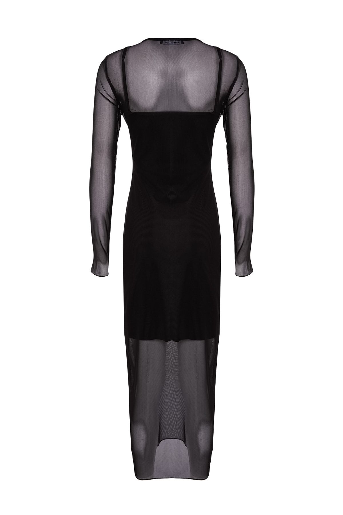 Trendyol Collection-Rochie Midi tricotată cu căptușeală din tul negru TWOAW24EL00164 8