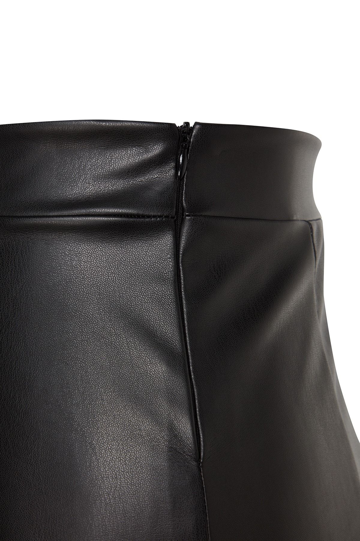 Trendyol Collection-Fustă maxi cu talie inalta neagră din imitatie piele TWOAW24ET00151 7