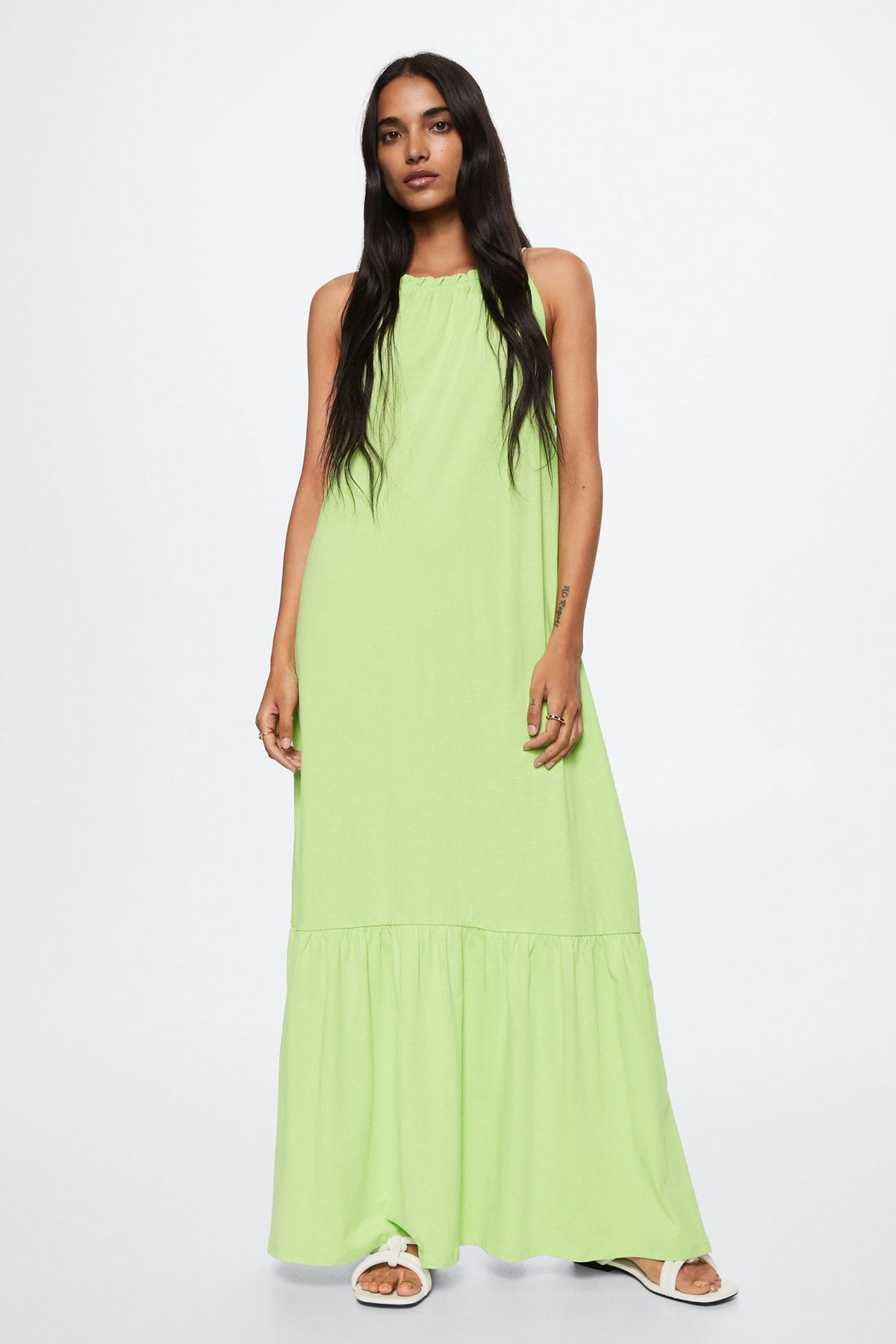 MANGO Green Women s Dress 37020452 Trendyol