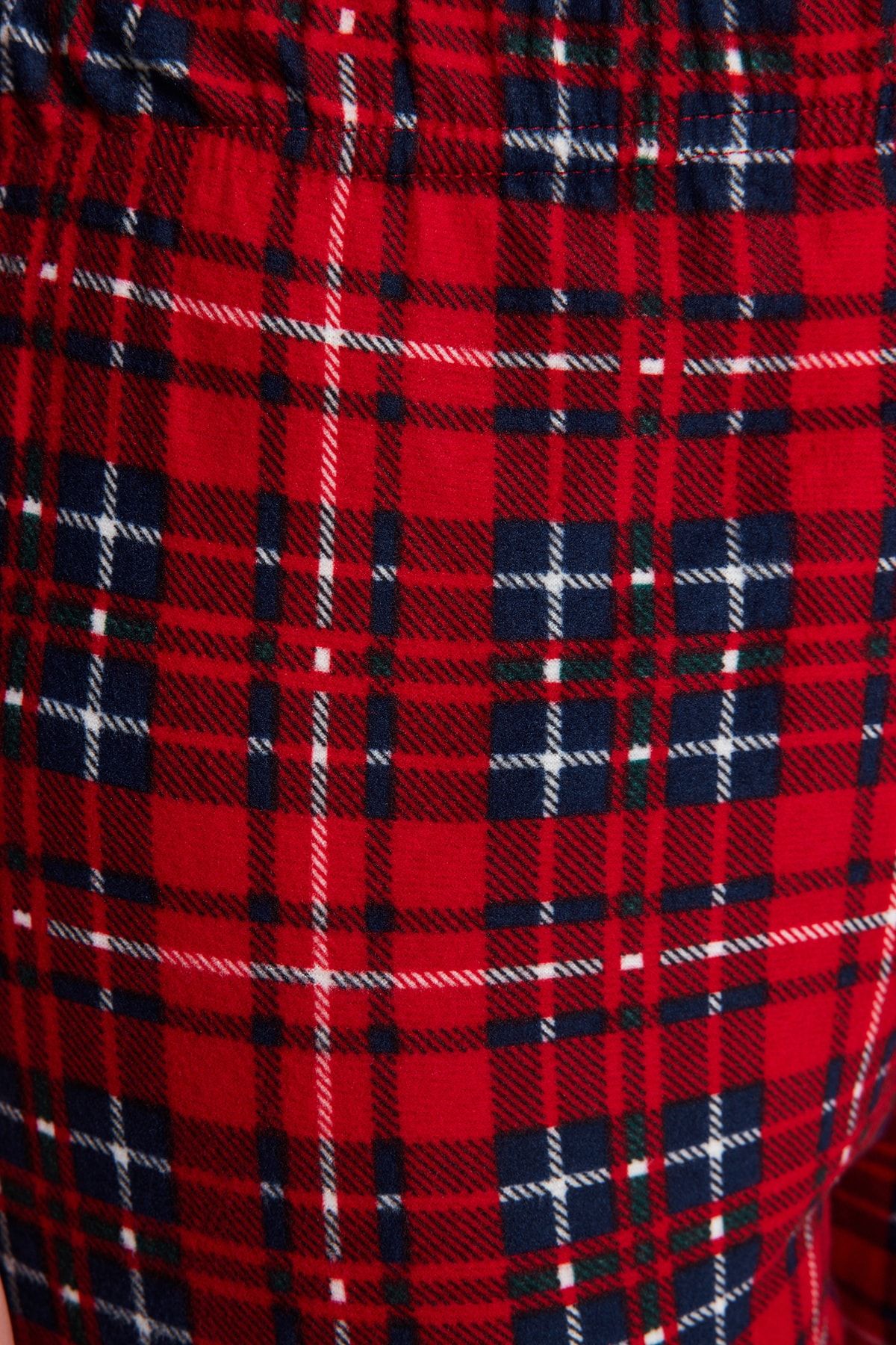 Trendyol Collection-Weicher, rot karierter Strick-Pyjama - Sleep Band Brushed Thmaw24pt00100 8