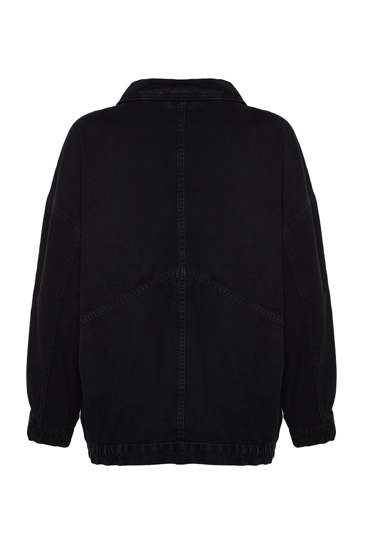 Kolekcia Trendyol-Čierna oversize džínsová bunda s detailom vrecka TWOSS21CE0289 8