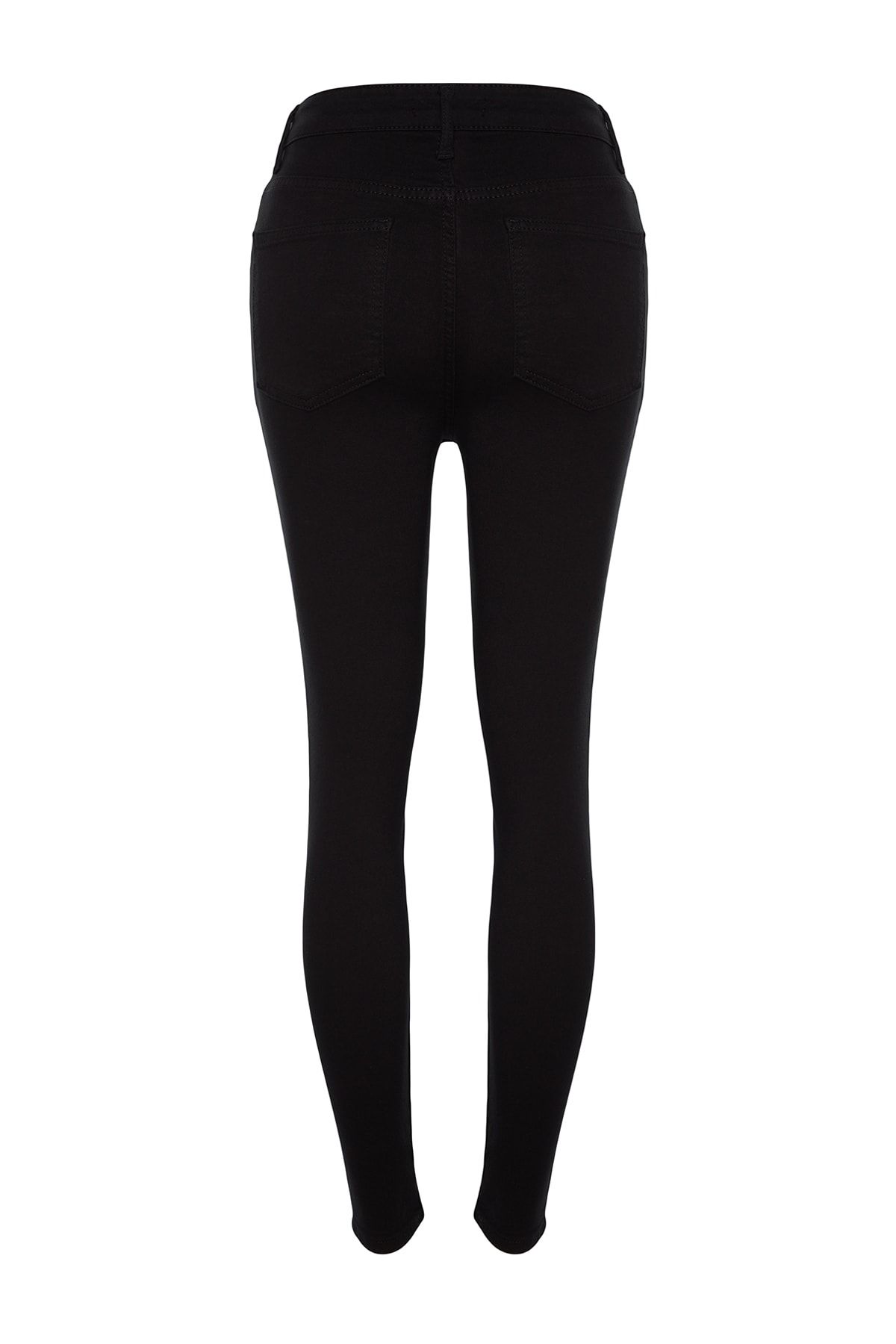 Trendyol Collection-Neblednoucí černé džíny s knoflíky vpředu s vysokým pasem Úzké džíny TWOAW24JE00090 8