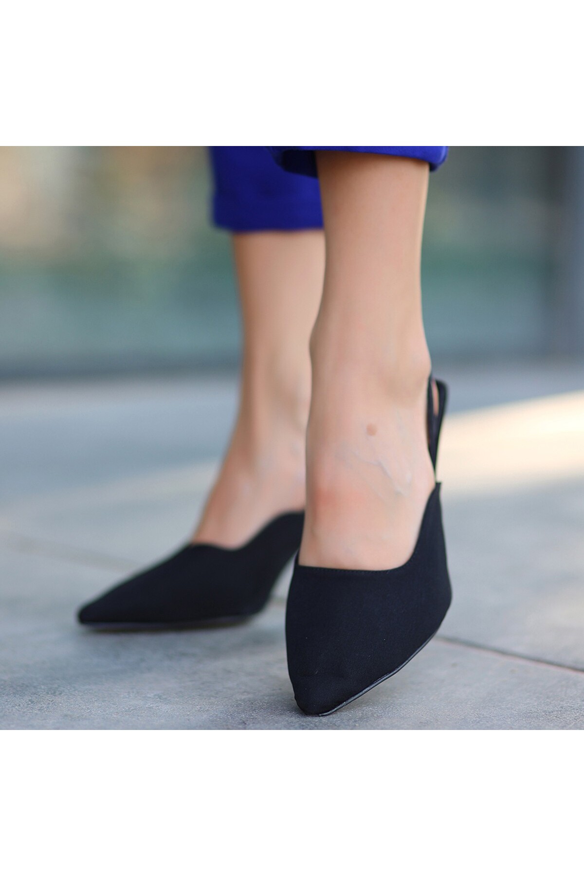 Lisinya741 - Siyah Keten Topuklu Ayakkabı