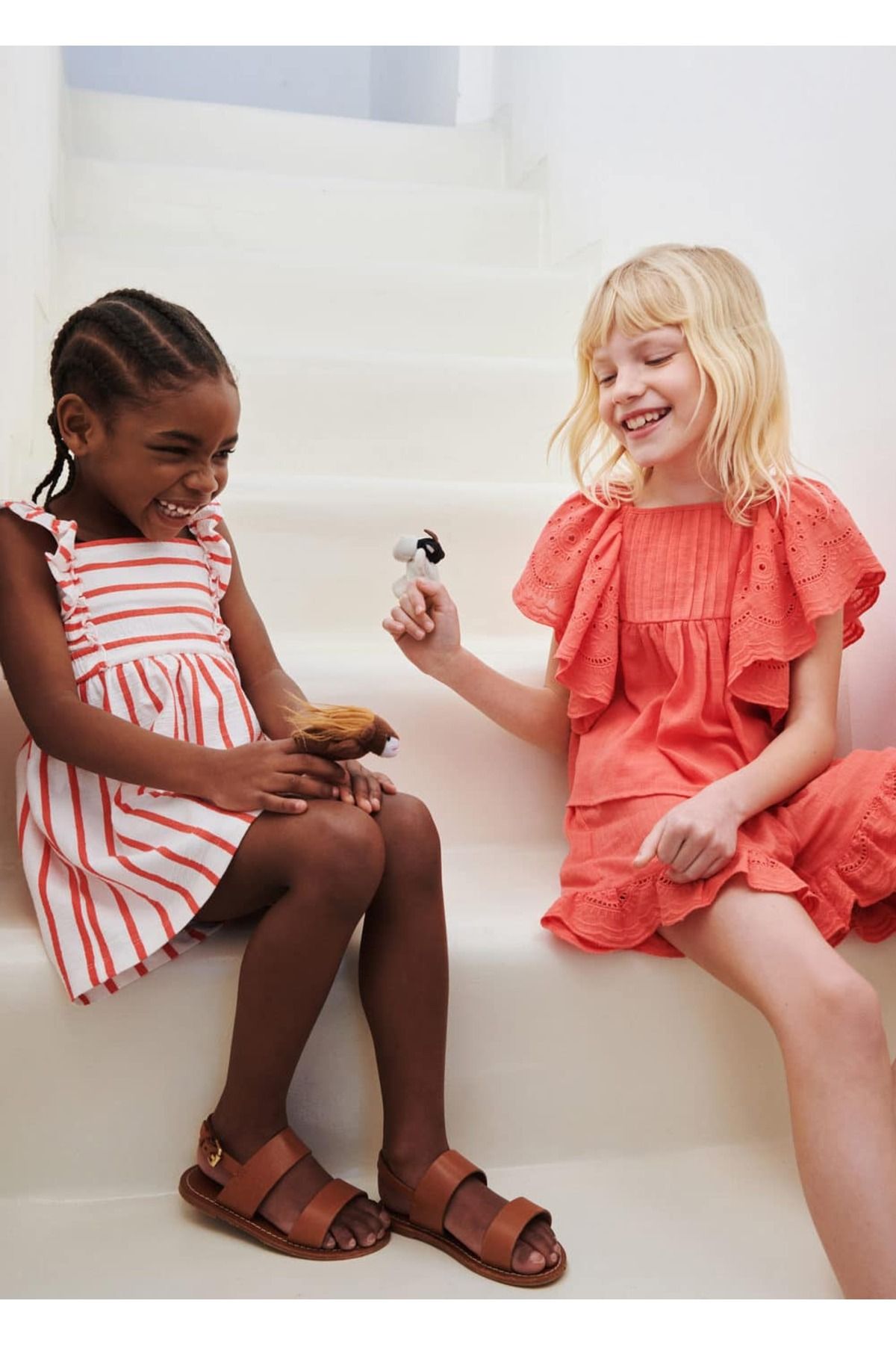 MANGO Kids-Pantaloni scurți din bumbac brodat 4