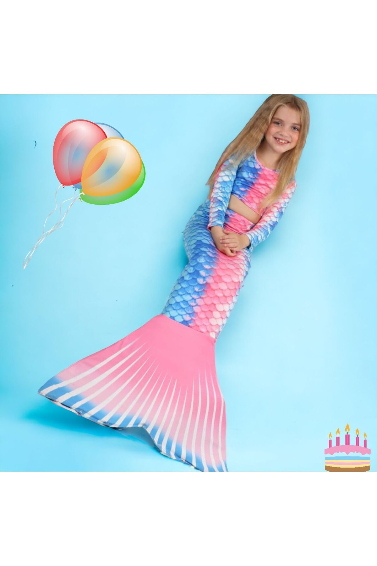 Lolliboomkids Girl s Mermaid Costume Birthday Concept Swimsuit