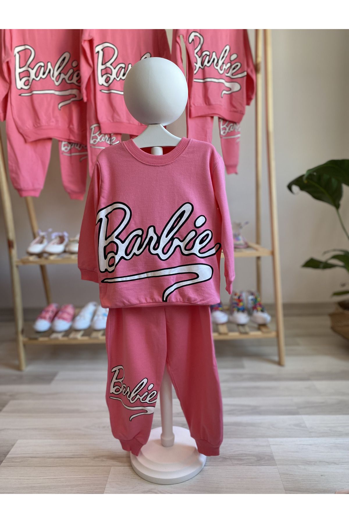 NS Little Girl's Barbie Printed Pink Suit Girls' Tracksuit Set (2 Threads)  - Trendyol