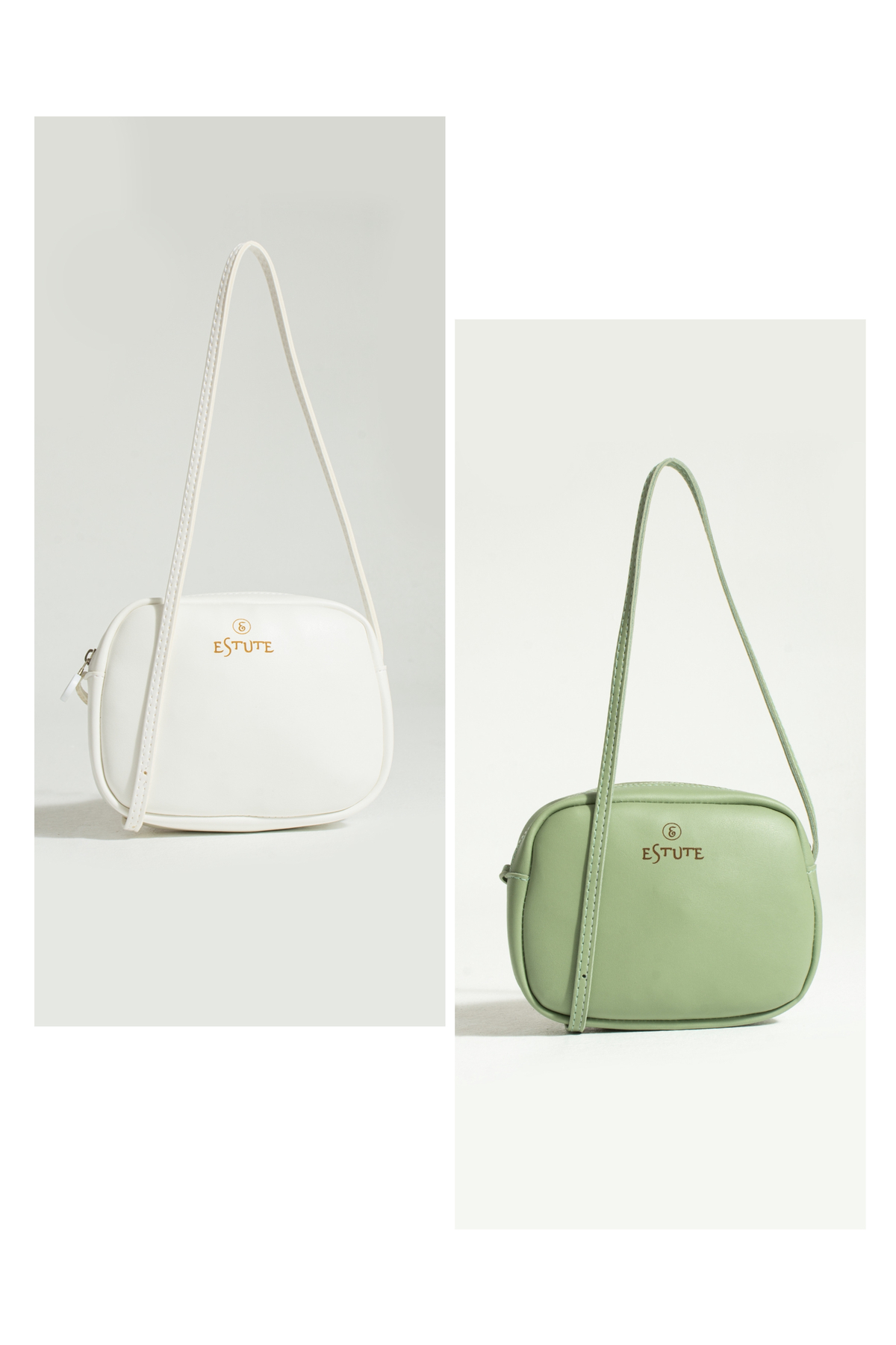 Daily cross strap bag 2-pack white and mint color