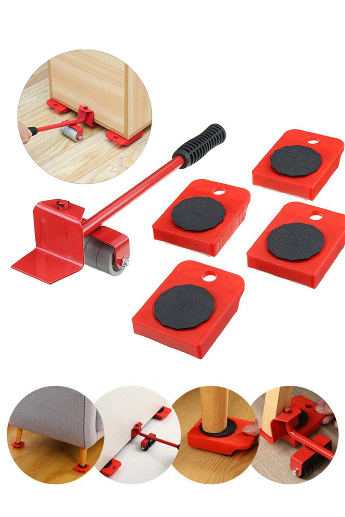 MOBEE Tekerlekli Mobilya Beyaz Eşya Buzdolabı Taşıma Mobilya Kaydırma Aparatı 150Kg Dayanıklı